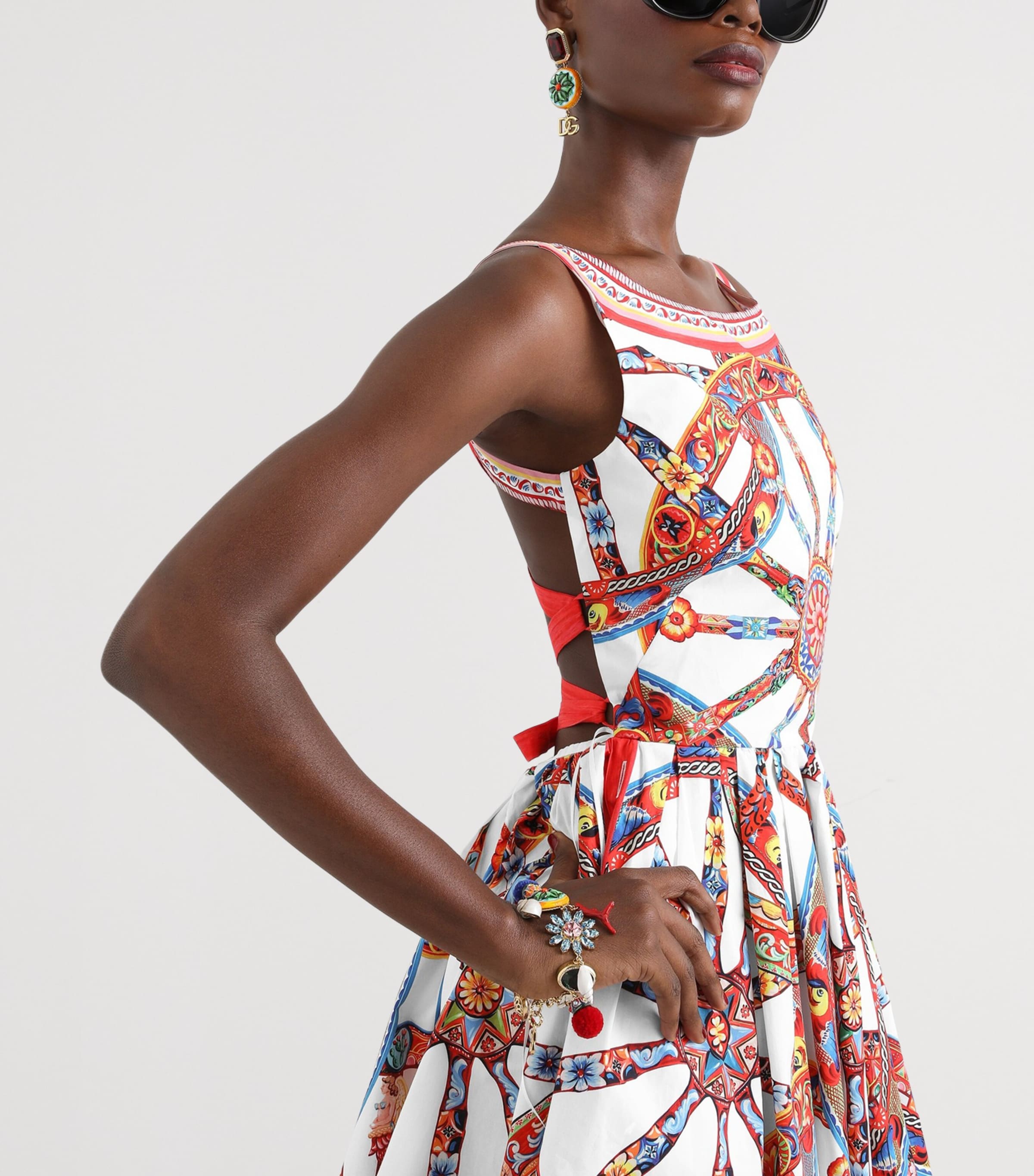 Dolce&Gabbana Womens Carretto Mini Dress Combined Colou Image 2