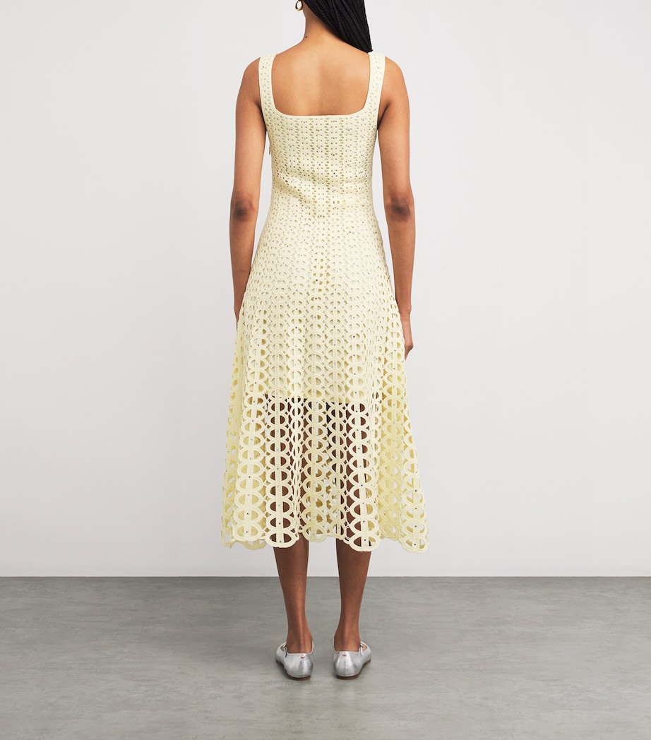 Crocheted Embellished Midi Dress YELLOW Image 3