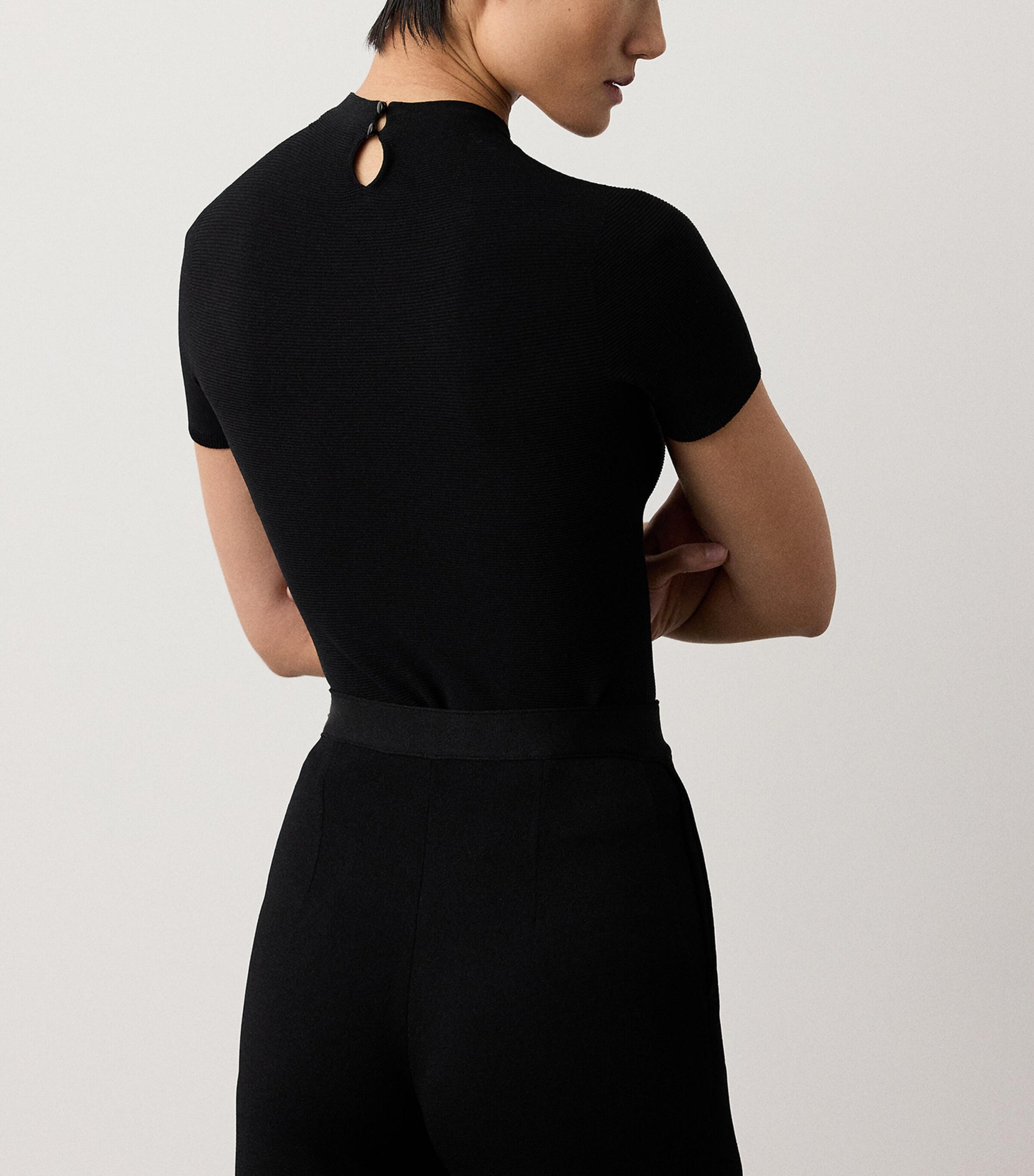 Ralph Lauren Collection Womens Mock-Neck Top Black Image 3