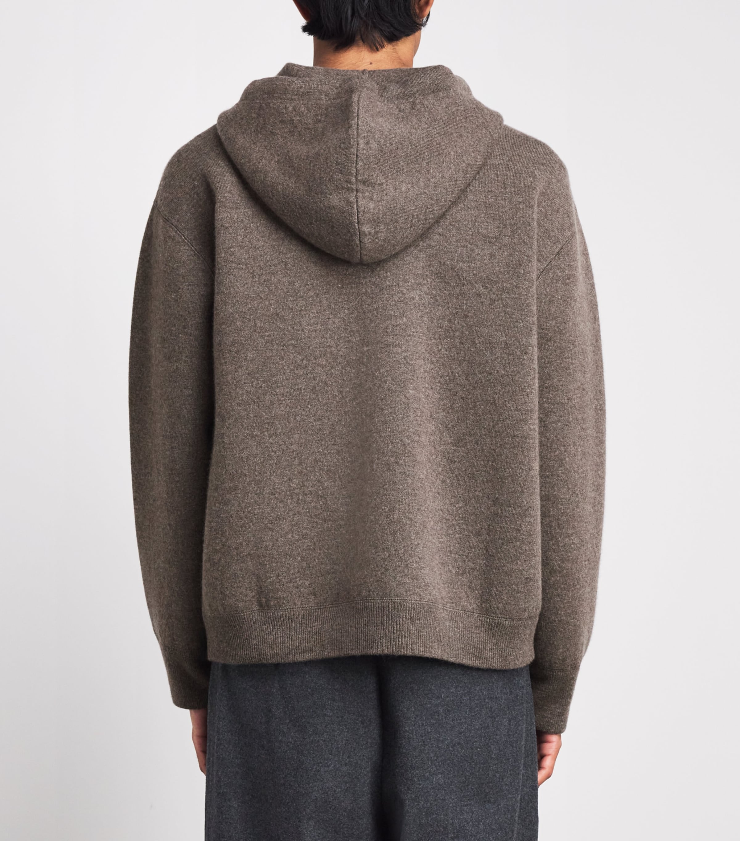 Studio Nicholson Mens Wool-Cashmere Cope Knitted Hoodie Mouse Image 5