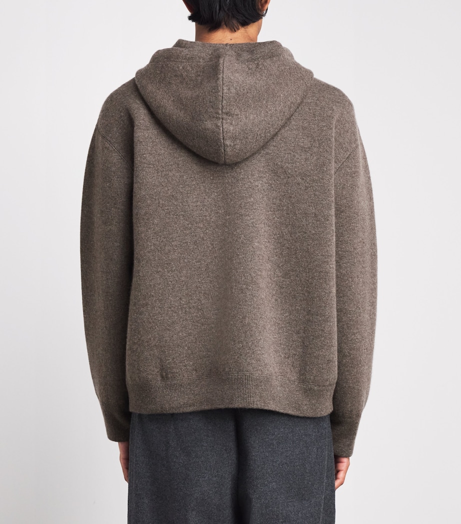 Studio Nicholson Mens Wool-Cashmere Cope Knitted Hoodie Mouse Image 5