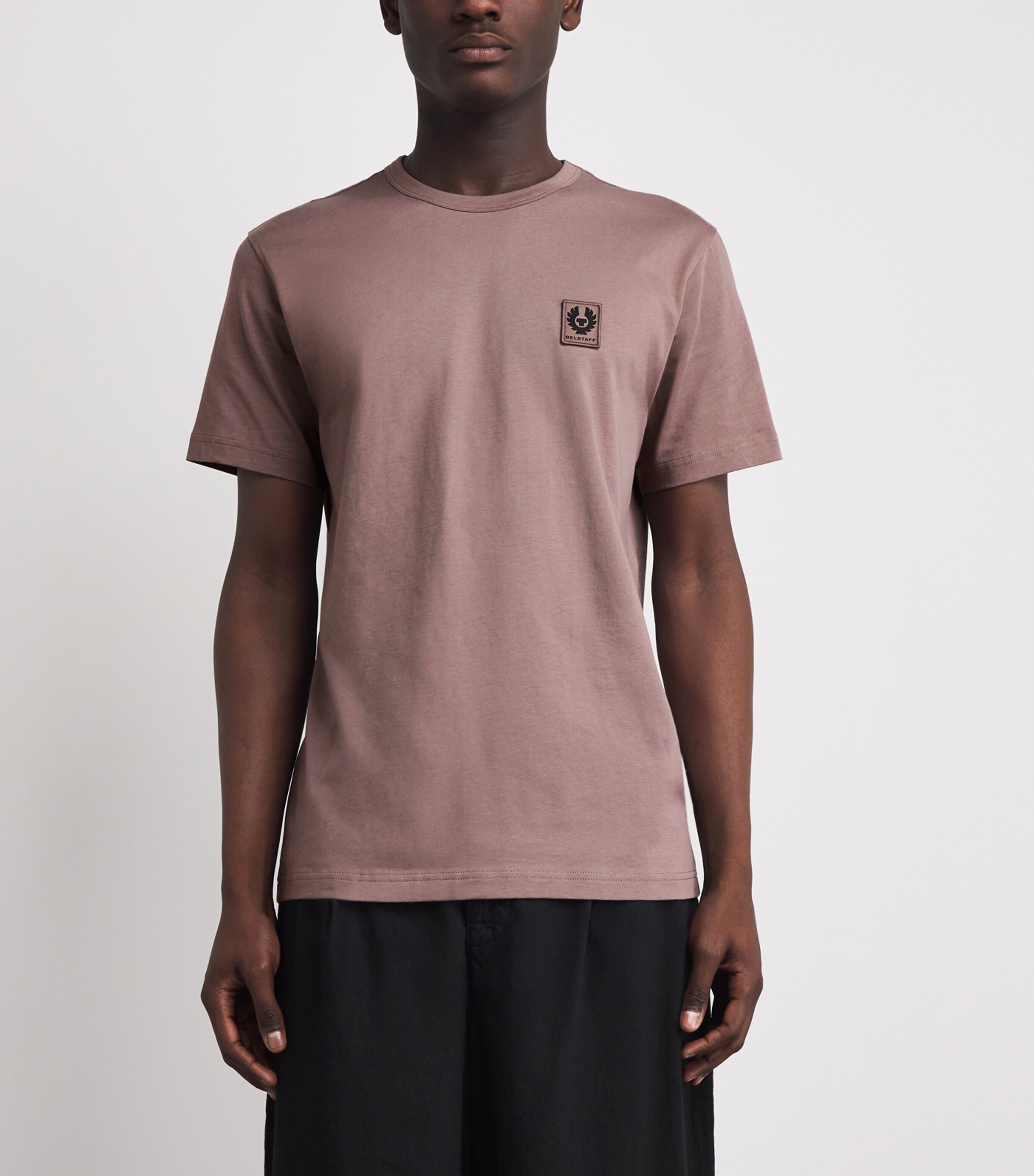 Belstaff Mens Cotton Logo-Applique T-Shirt Asphaltasplt Image 4