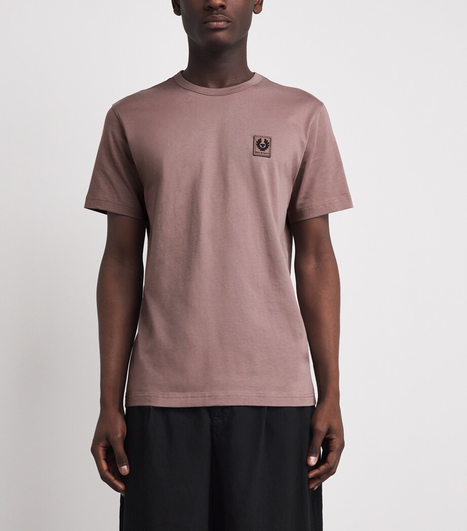 Belstaff Mens Cotton Logo-Applique T-Shirt Asphaltasplt Image 4