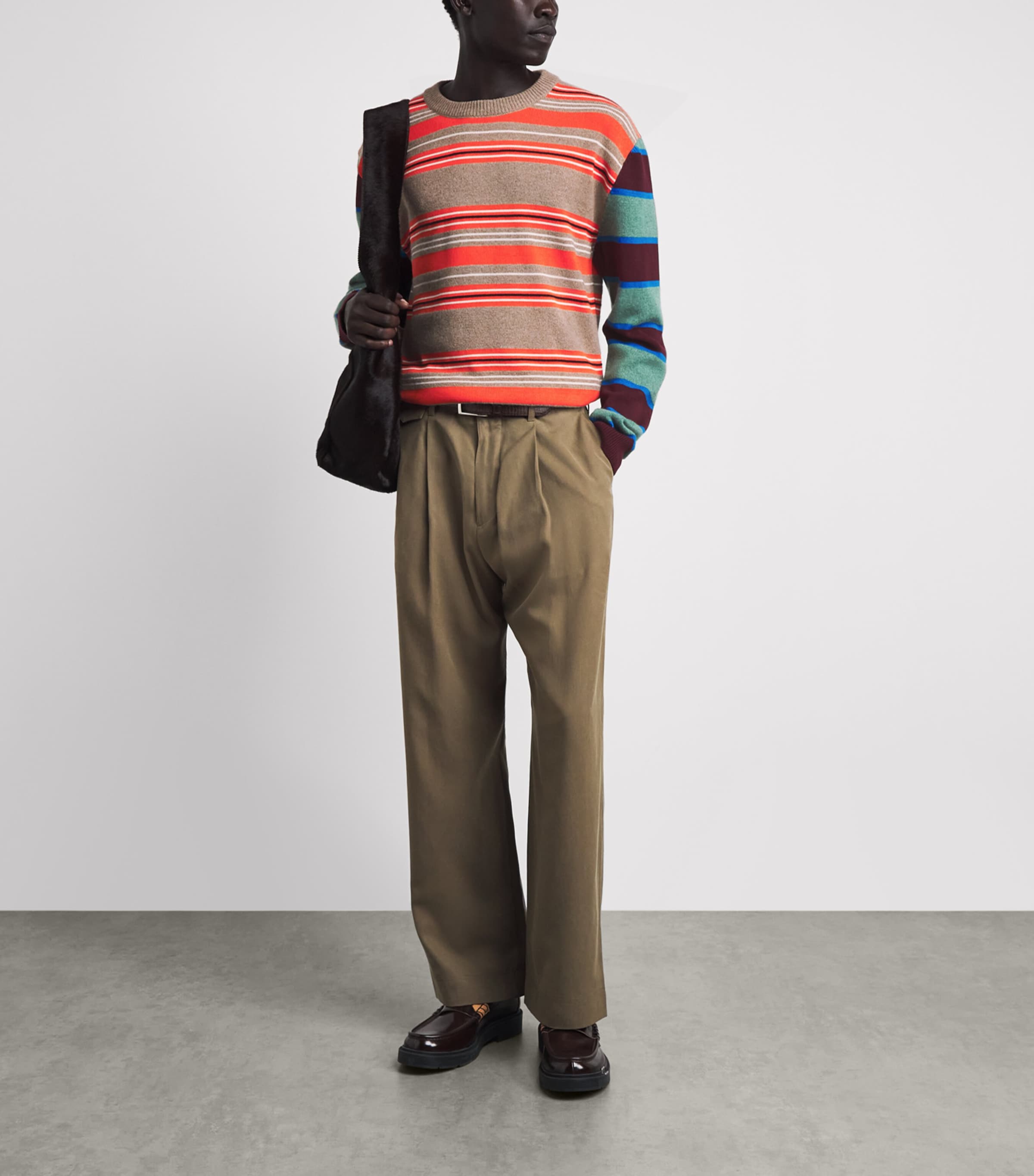 Paul Smith Mens Wool-Cotton Stripe Sweater Image 2