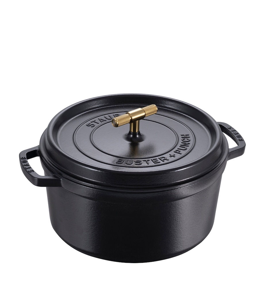 x Buster + Punch Cocotte with Brass Knob (28cm) BLACK Image 1