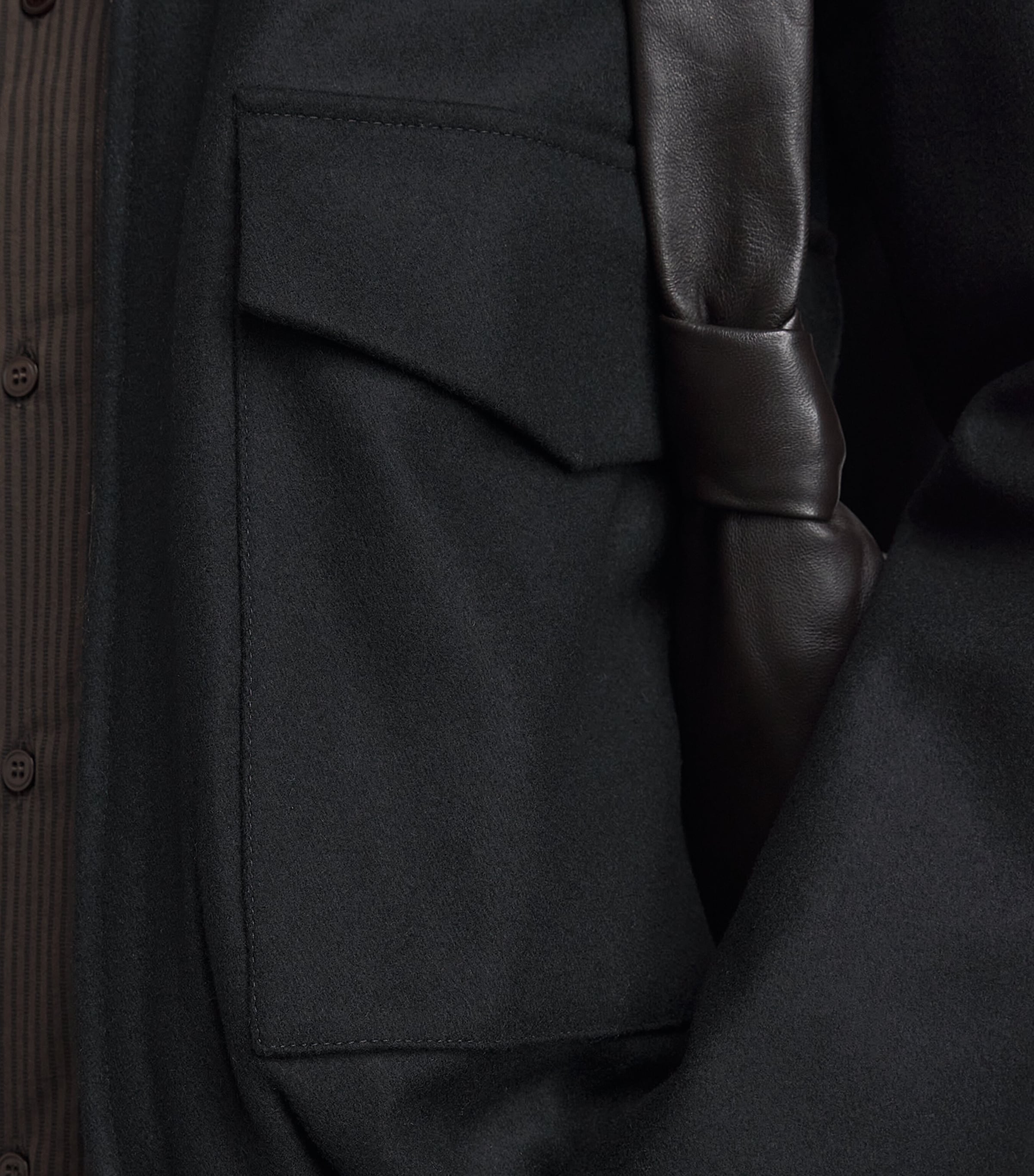Barena Mens Wool-Blend Tailored Bomber Jacket Nero Image 3