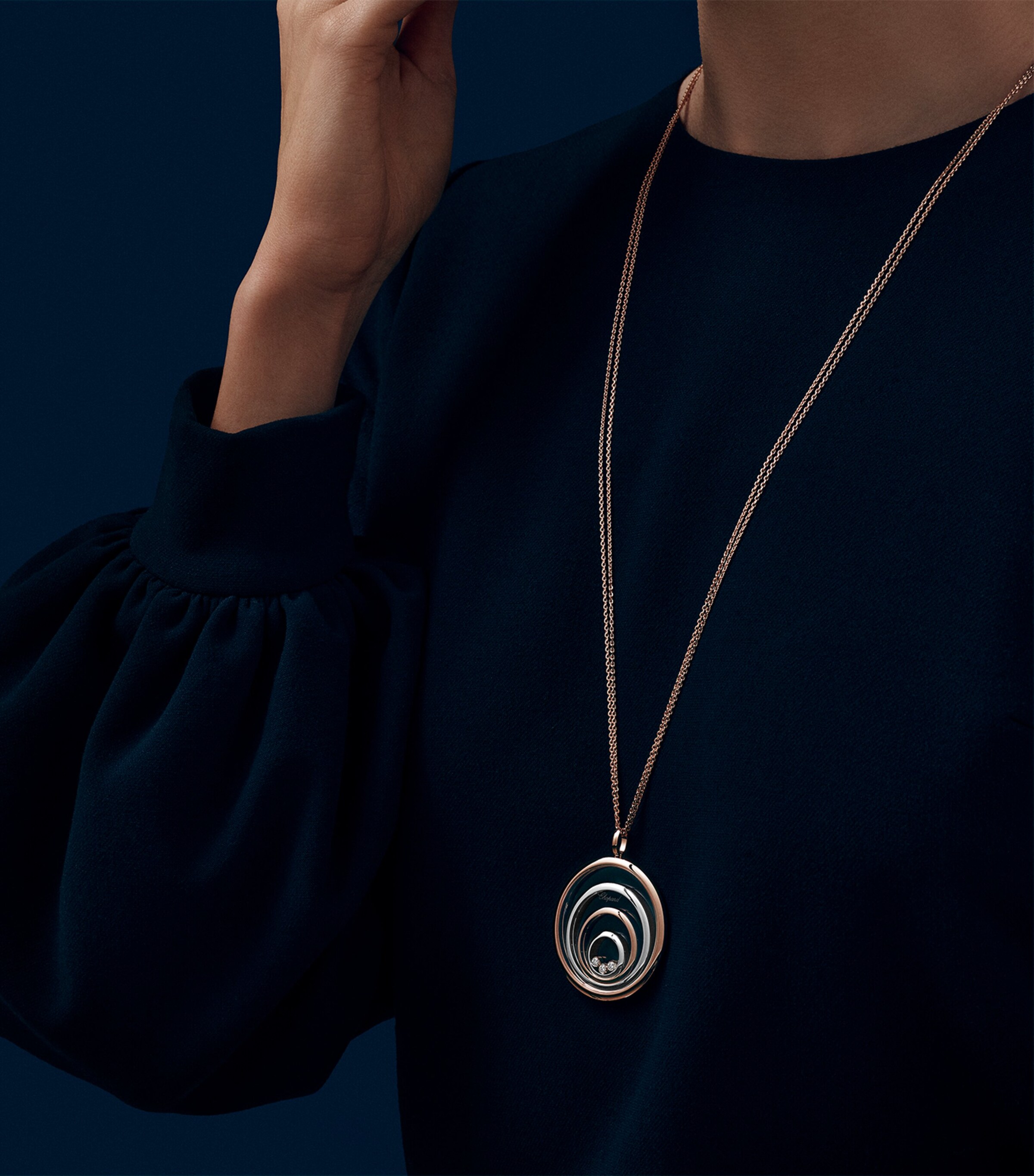 Mixed Gold and Diamond Happy Spirit Pendant WHITE GOLD/ROSE GOLD Image 4