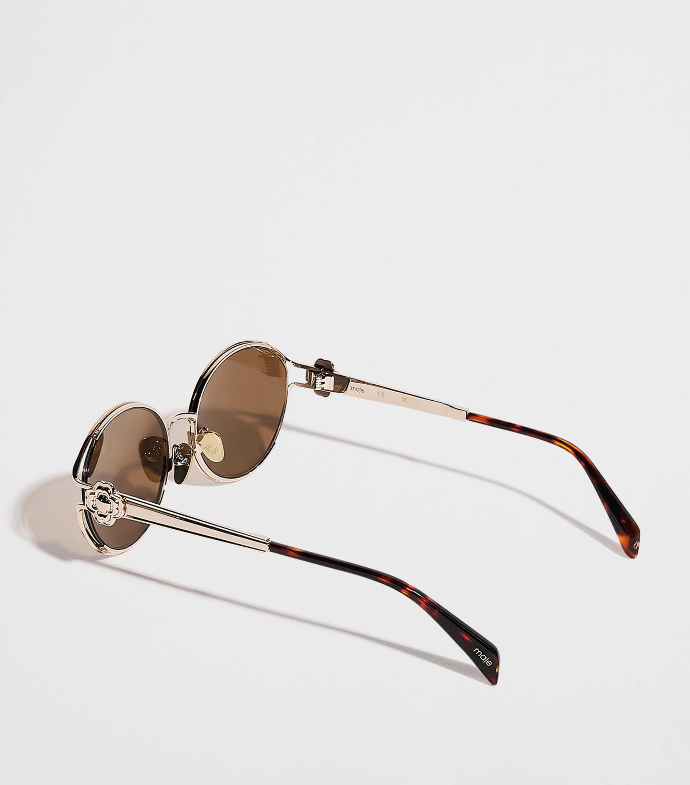 Metal Round Sunglasses GOLD Image 3