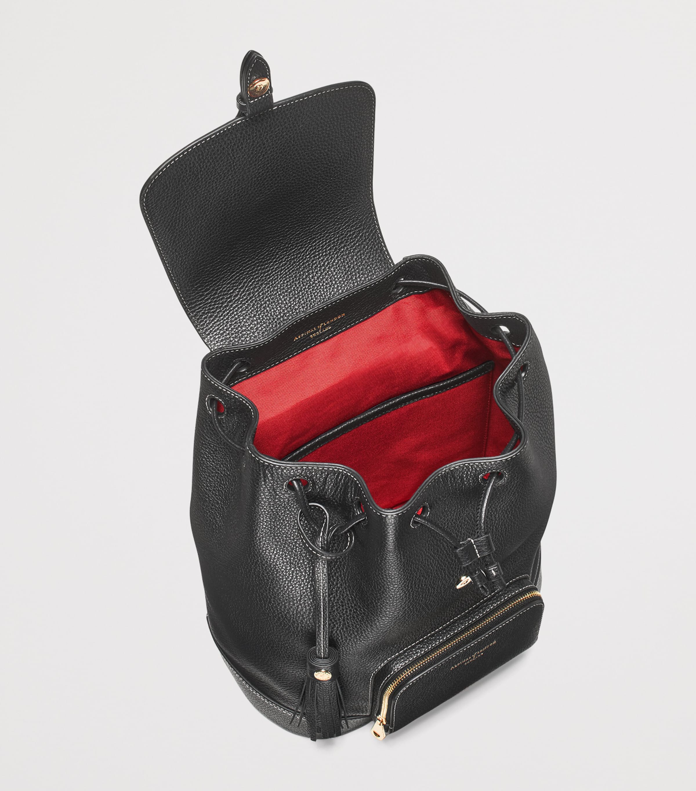 Small Leather Hudson Backpack BLACK Image 4