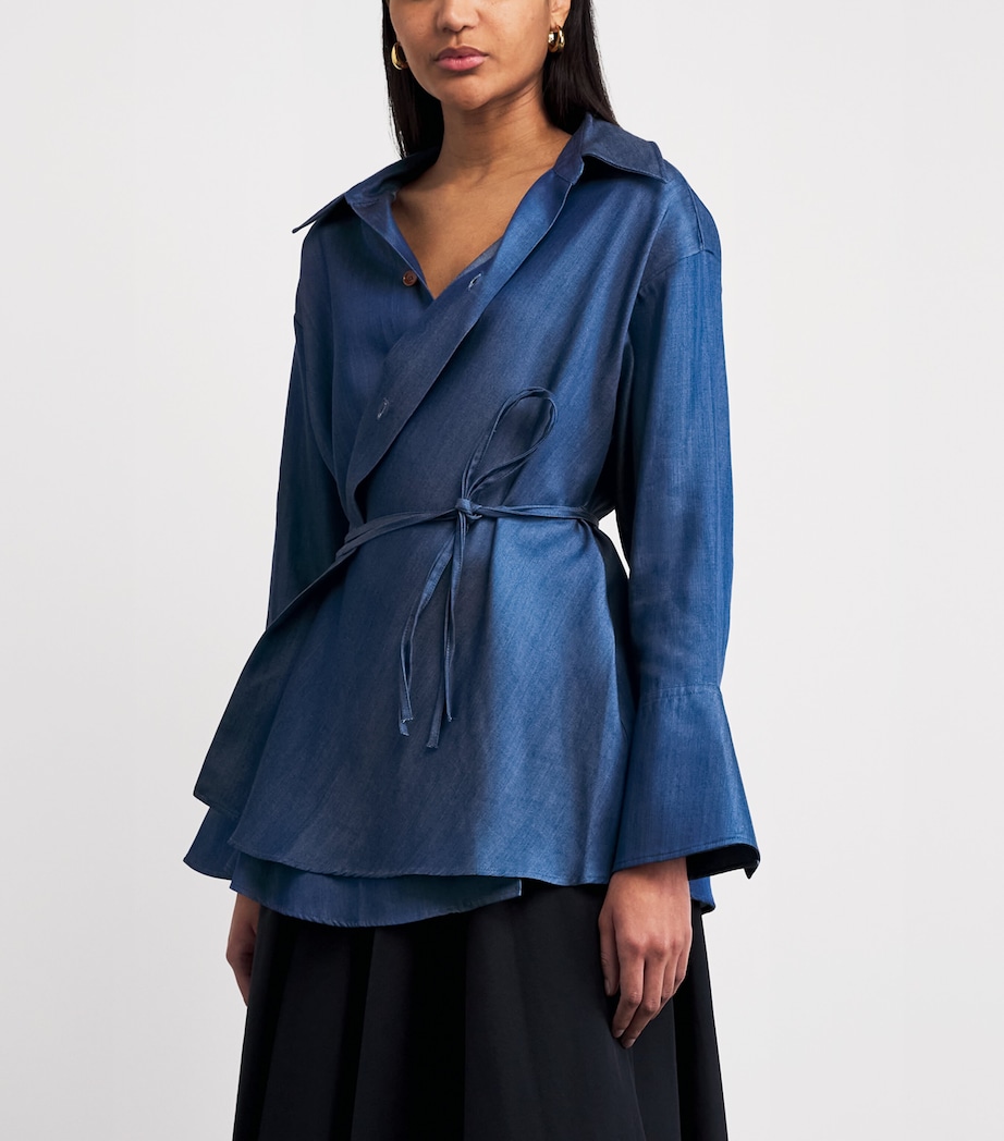 Palmer//Harding Womens Denim Drift Shirt Blue Denim Image 4