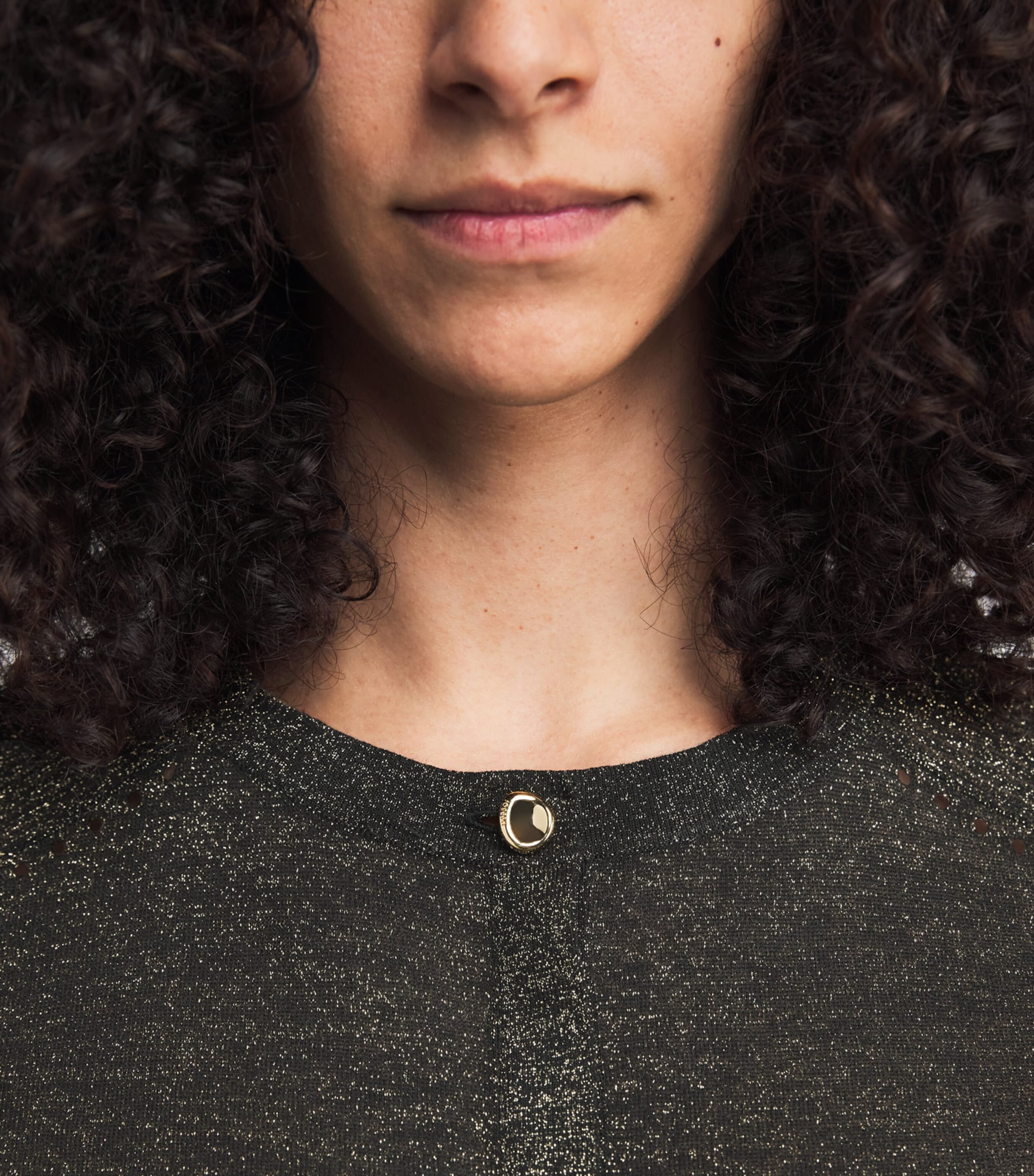 Lurex-Knit Tasse Cardigan BLACK/GILT Image 6