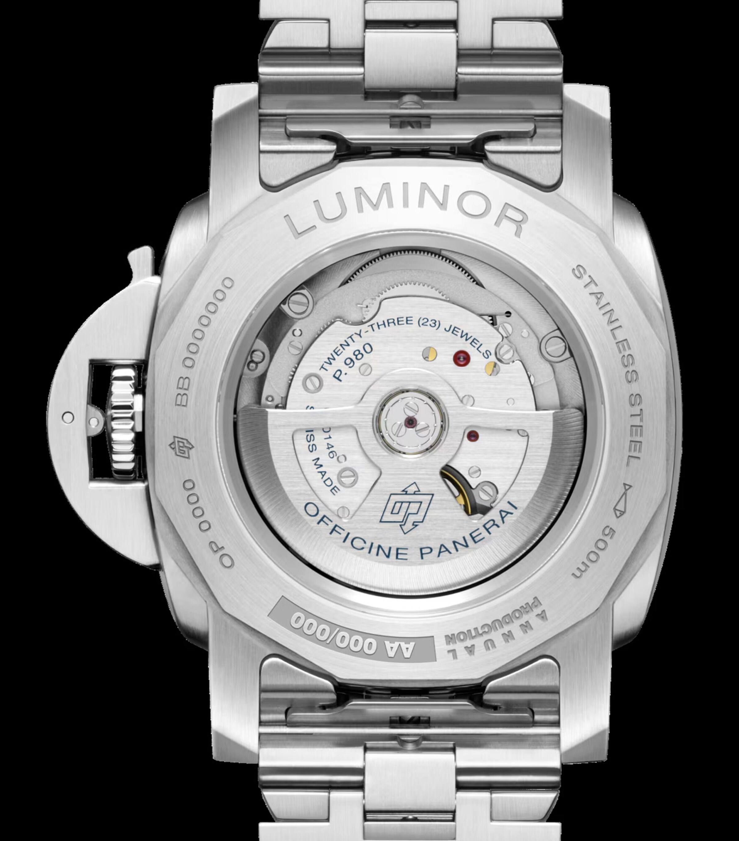 Panerai Stainless Steel Luminor Marina Watch 44mm Blue Image 2