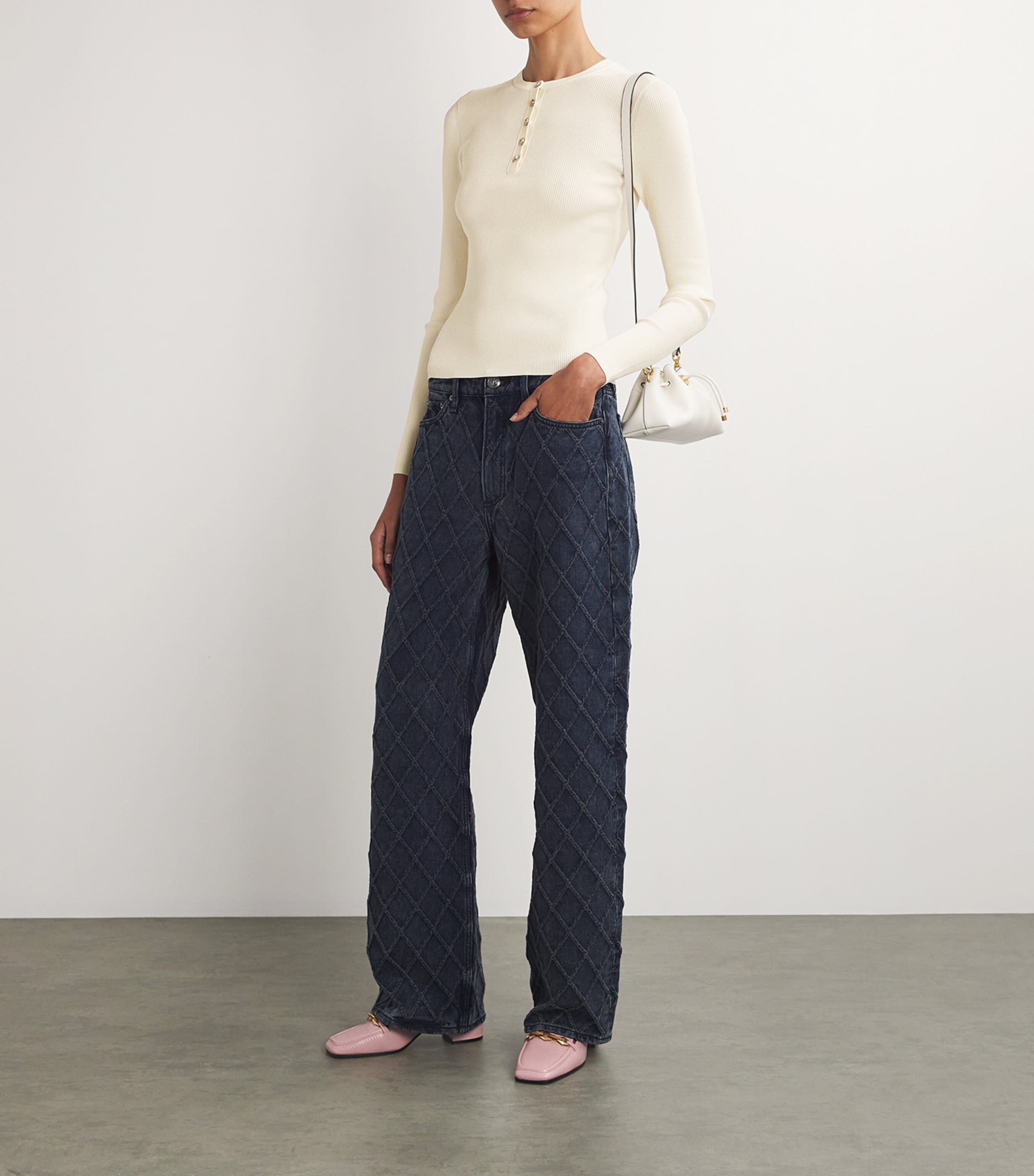 Long-Sleeve Henley T-Shirt 104 NEW IVORY Image 2