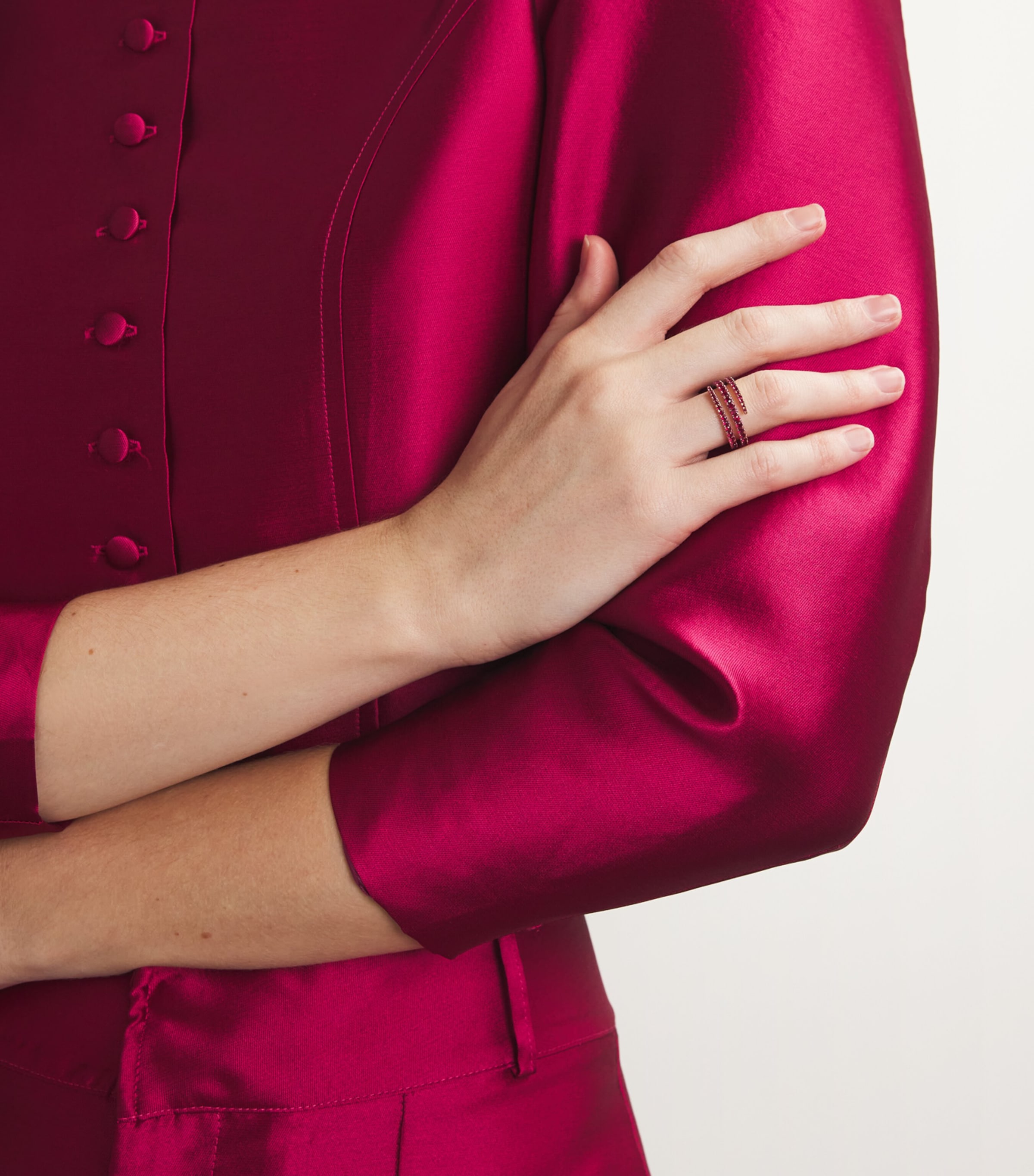 Rose Gold and Ruby Coil Ring ROSE GOLD Image 3