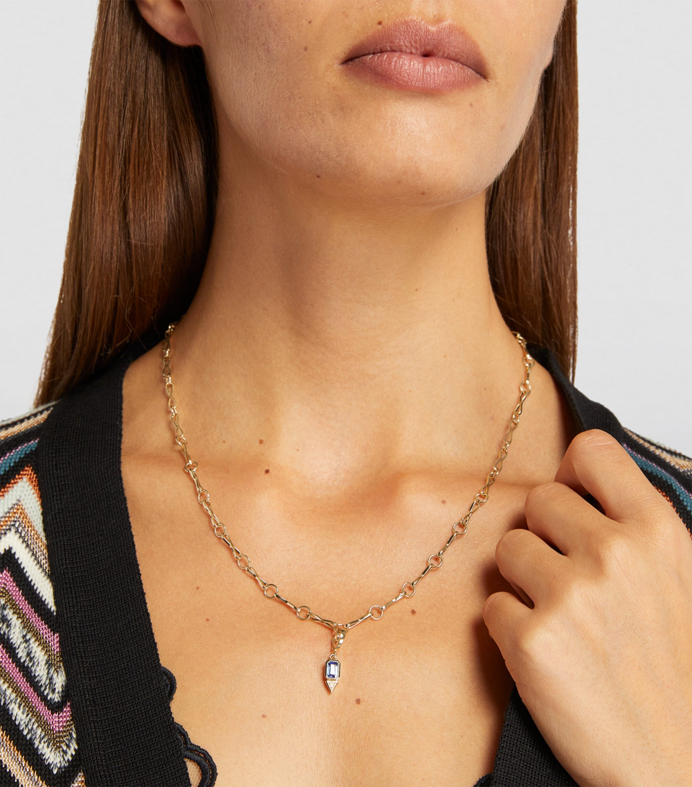 Yellow Gold, Sapphire and Diamond Trillion Charm YELLOW GOLD Image 3