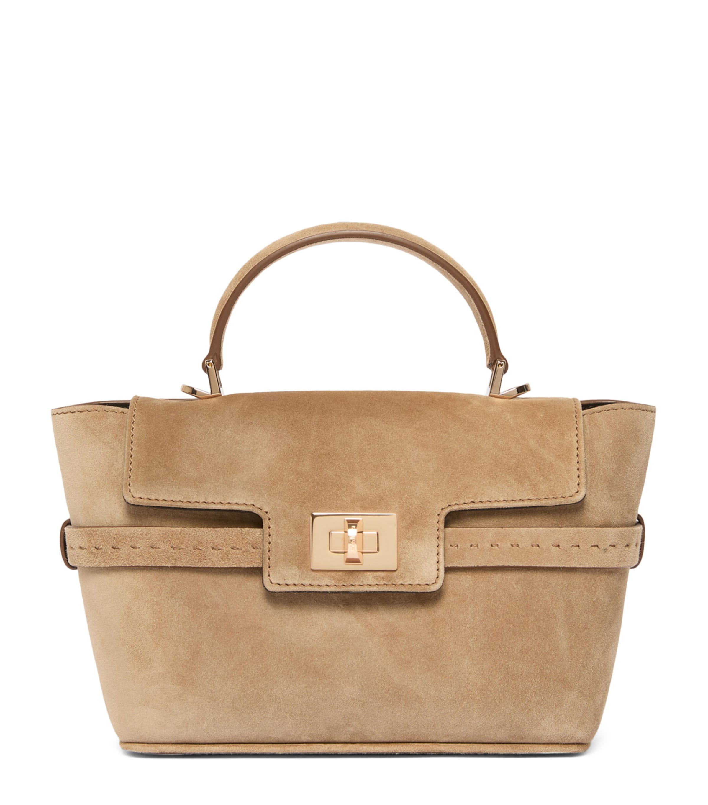 Max Mara Mini Suede Margaux Top-Handle Bag Beige Image 1