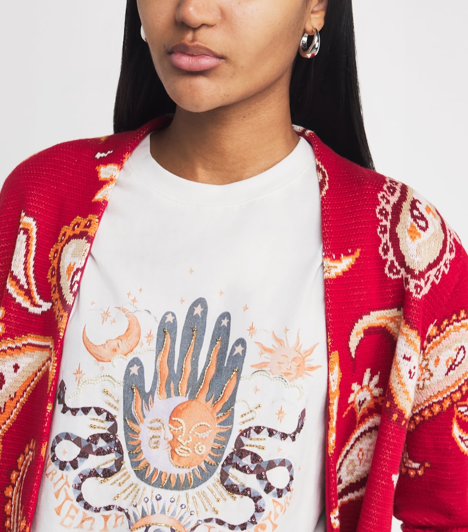 Cotton Beaded T-Shirt WRTTN IN T STRS WHT Image 6