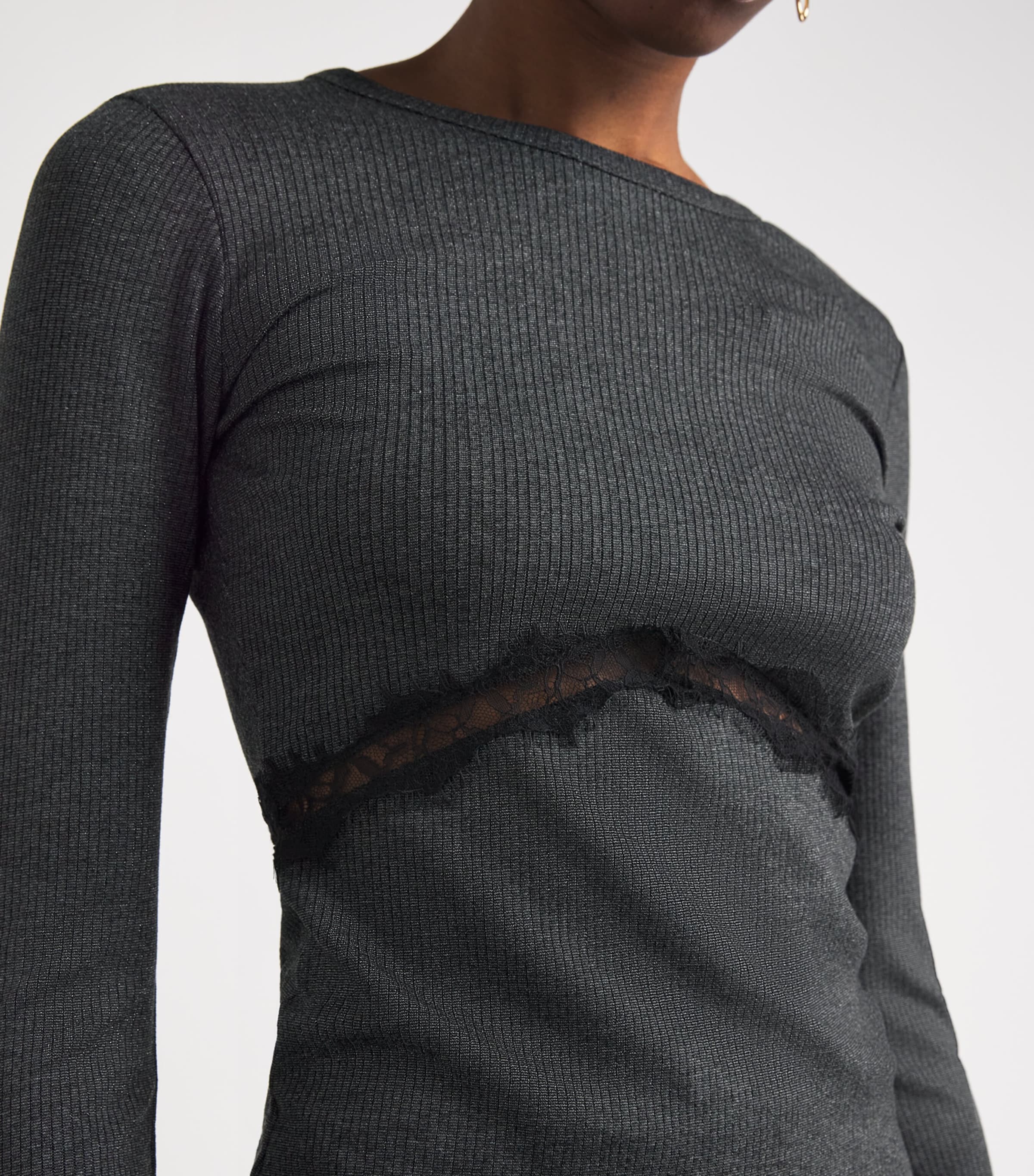 Lace Open-Back Top BLACK Image 6