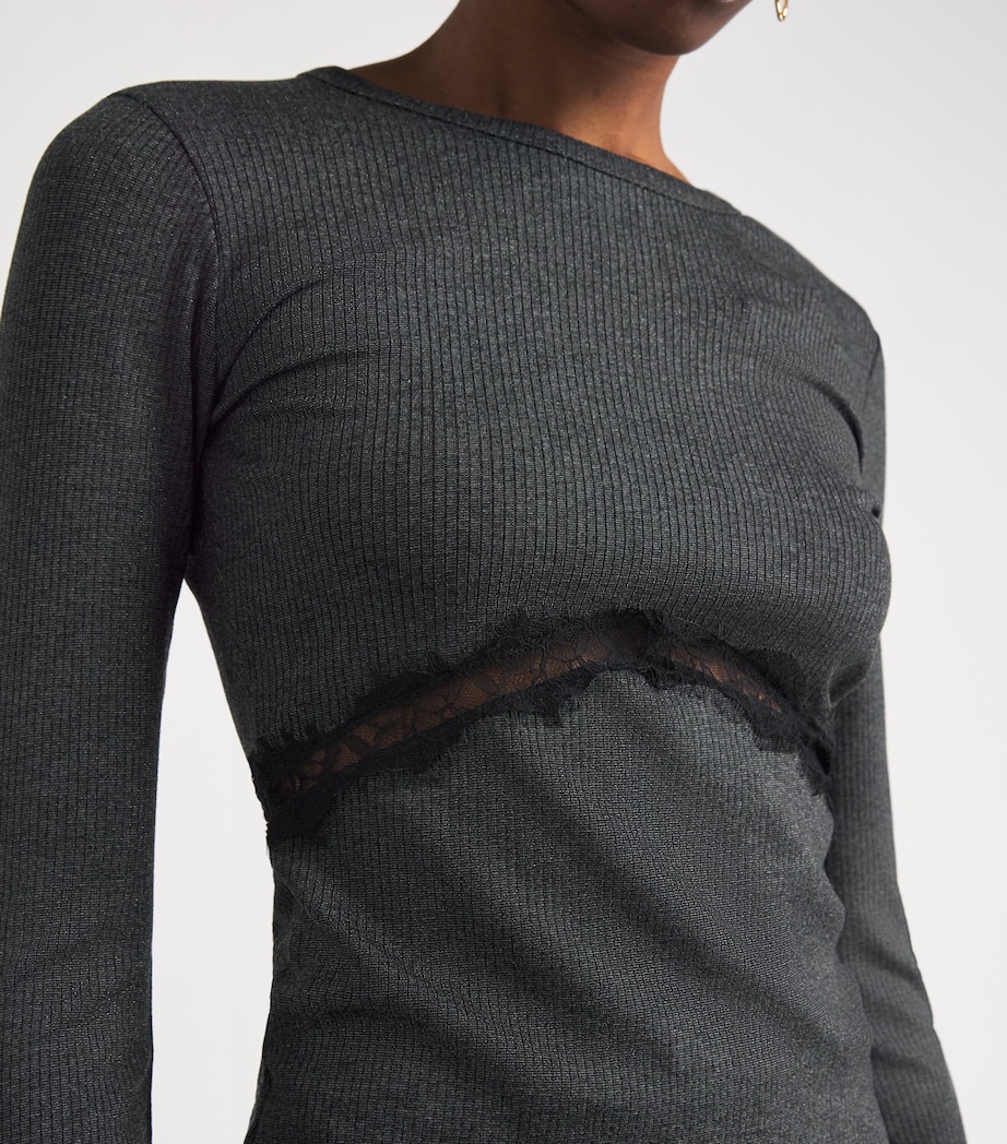 Lace Open-Back Top BLACK Image 6