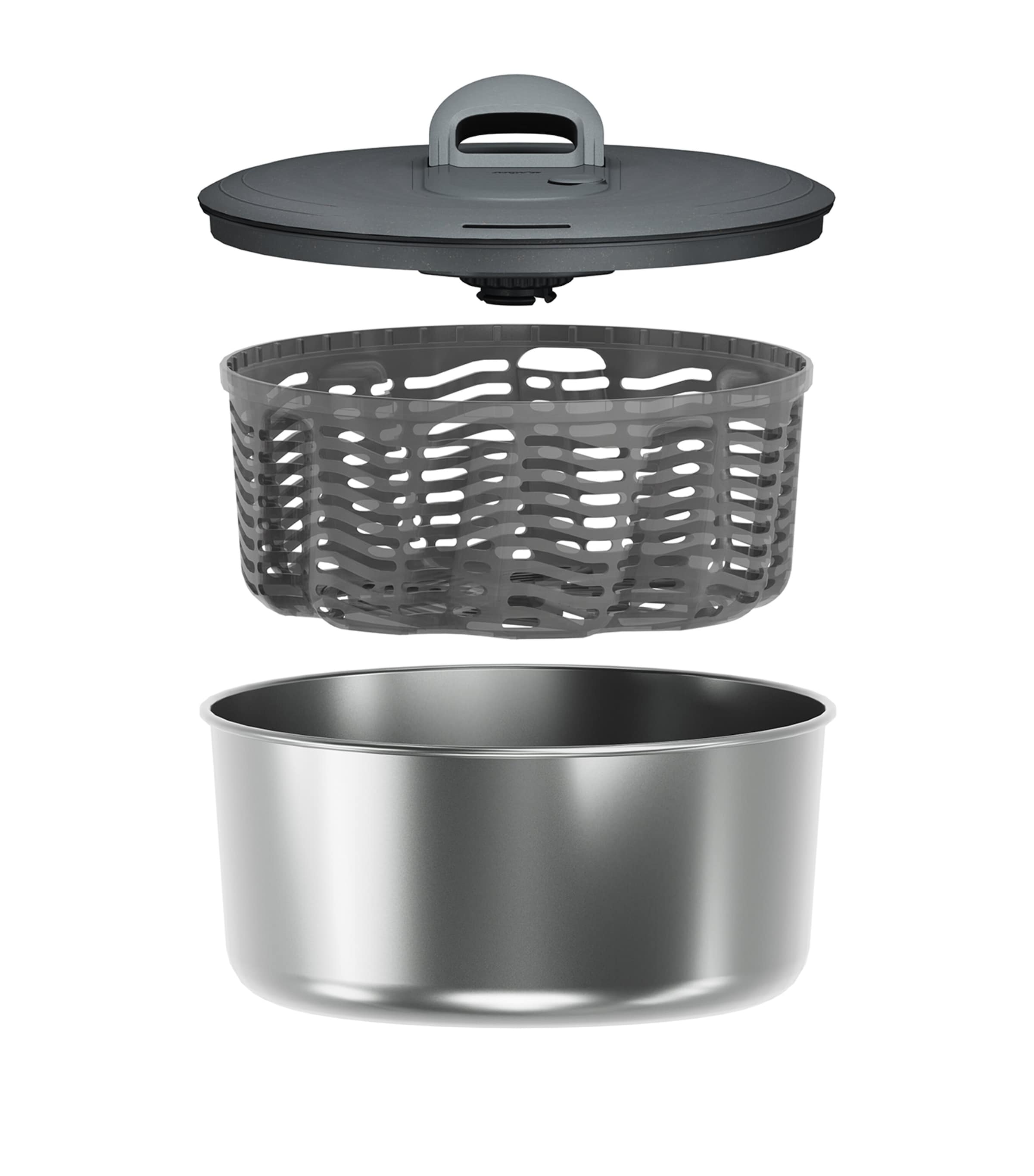 Cole & Mason Large Easy Spin Salad Spinner Beluga Grey Image 2