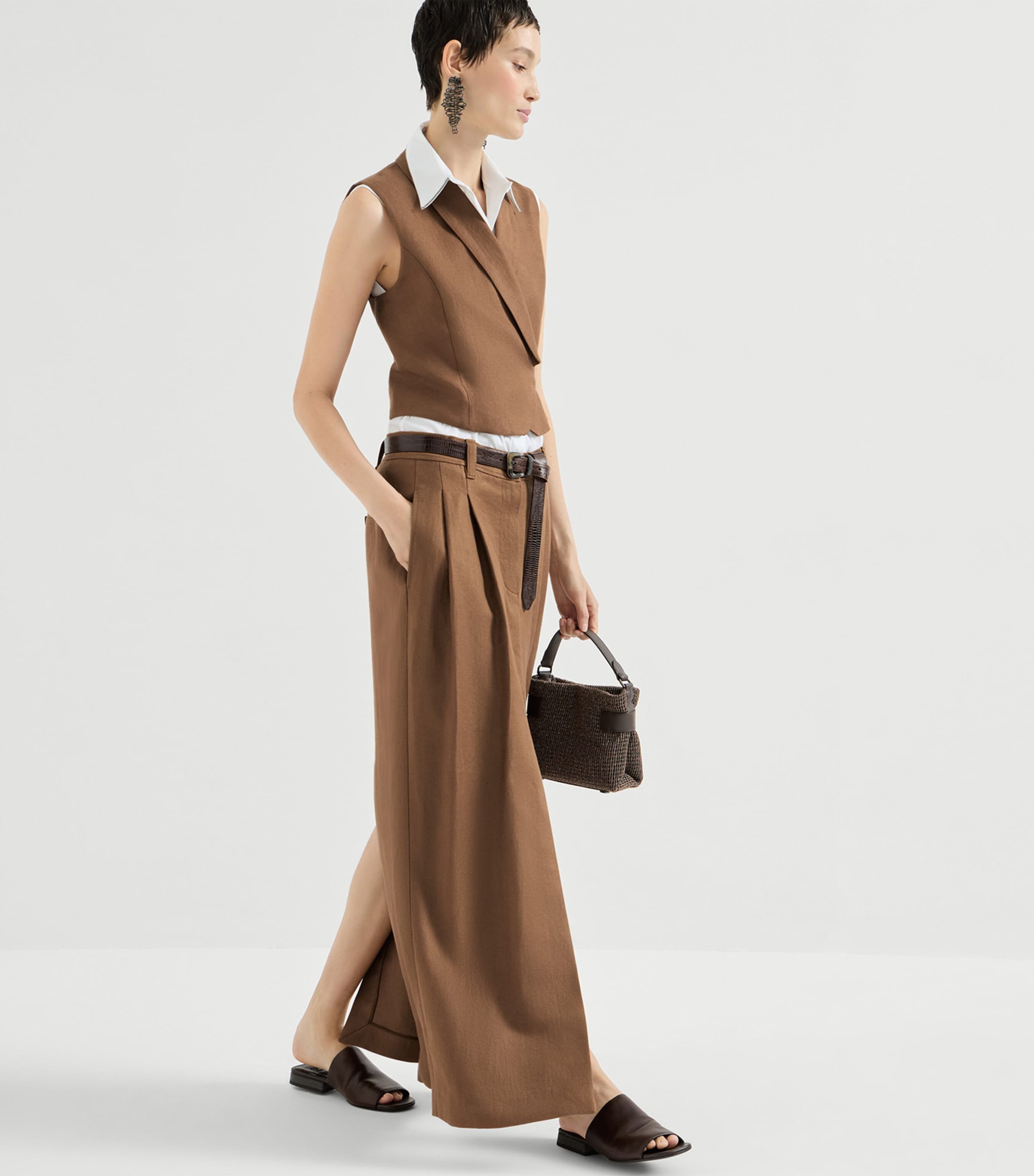 Linen Maxi Skirt C9850 Image 5