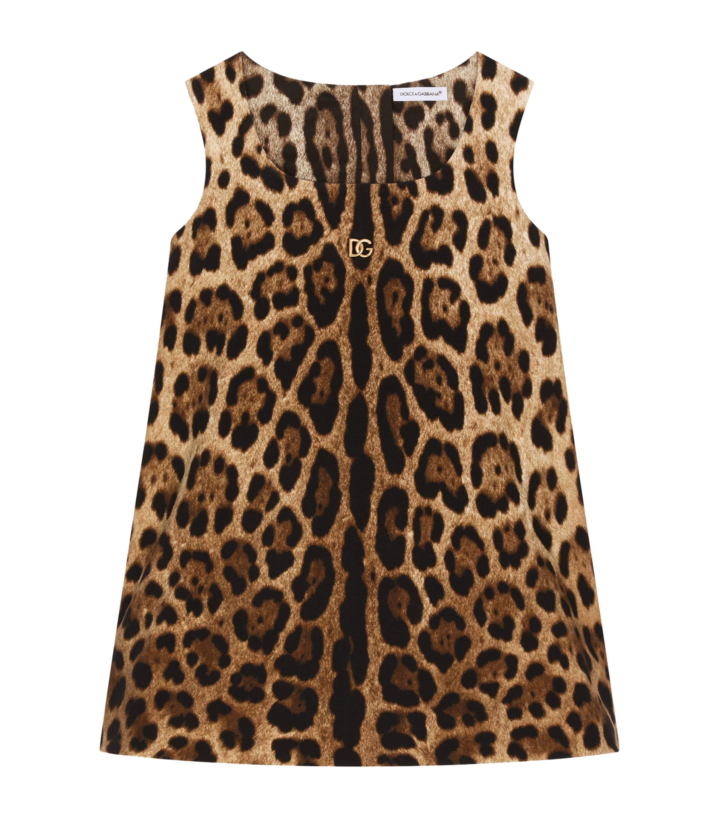 Dolce & Gabbana Kids' Little Girl's & Girl's Leopard Print Sleeveless Dress In Brown Leopard