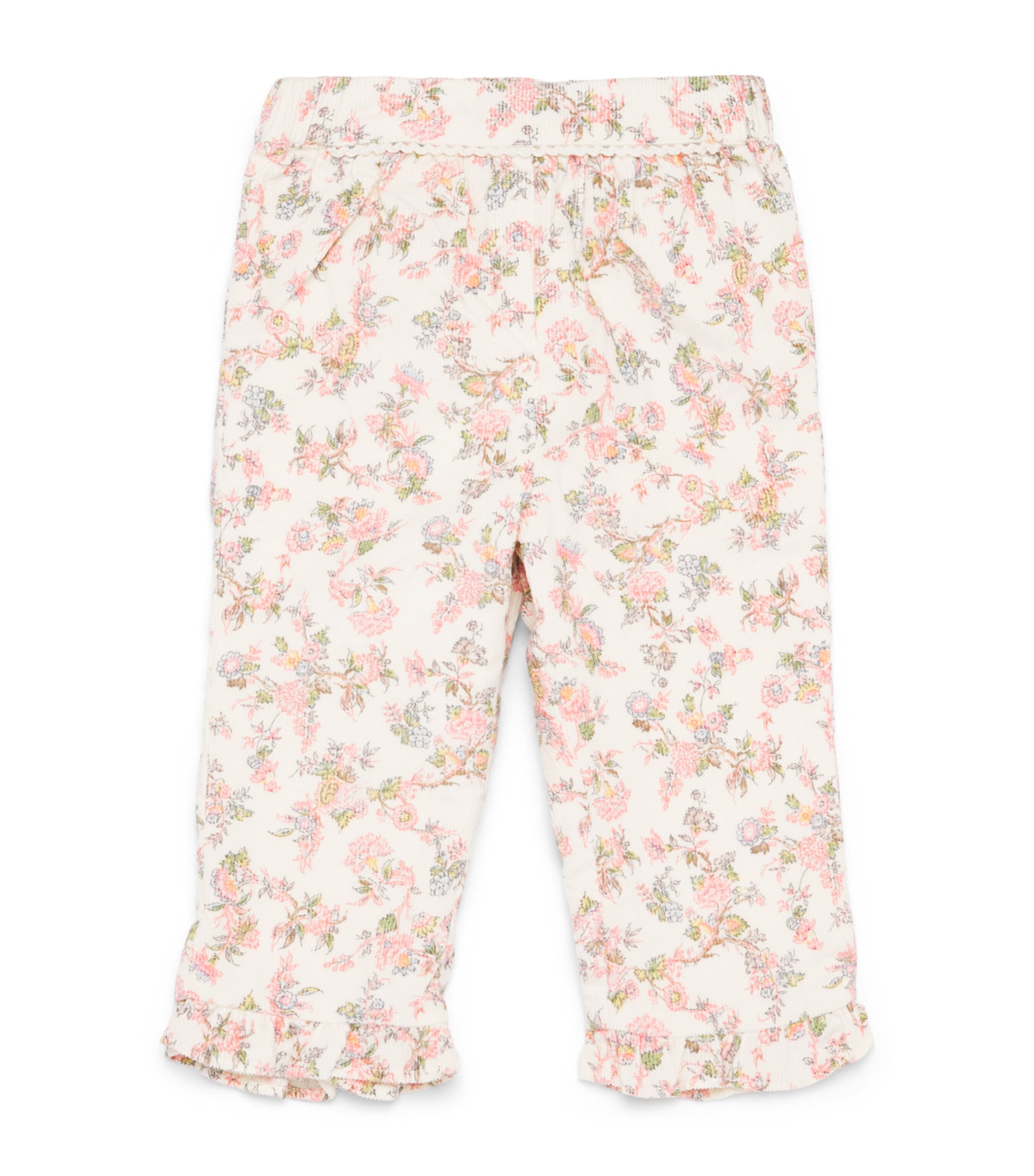 Louise Misha Cotton Floral Floflo Trousers (6-24 Months) Cream Carnation Vale Image 1