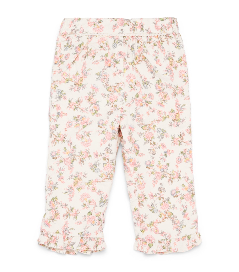 Louise Misha Cotton Floral Floflo Trousers (6-24 Months) Cream Carnation Vale Image 1