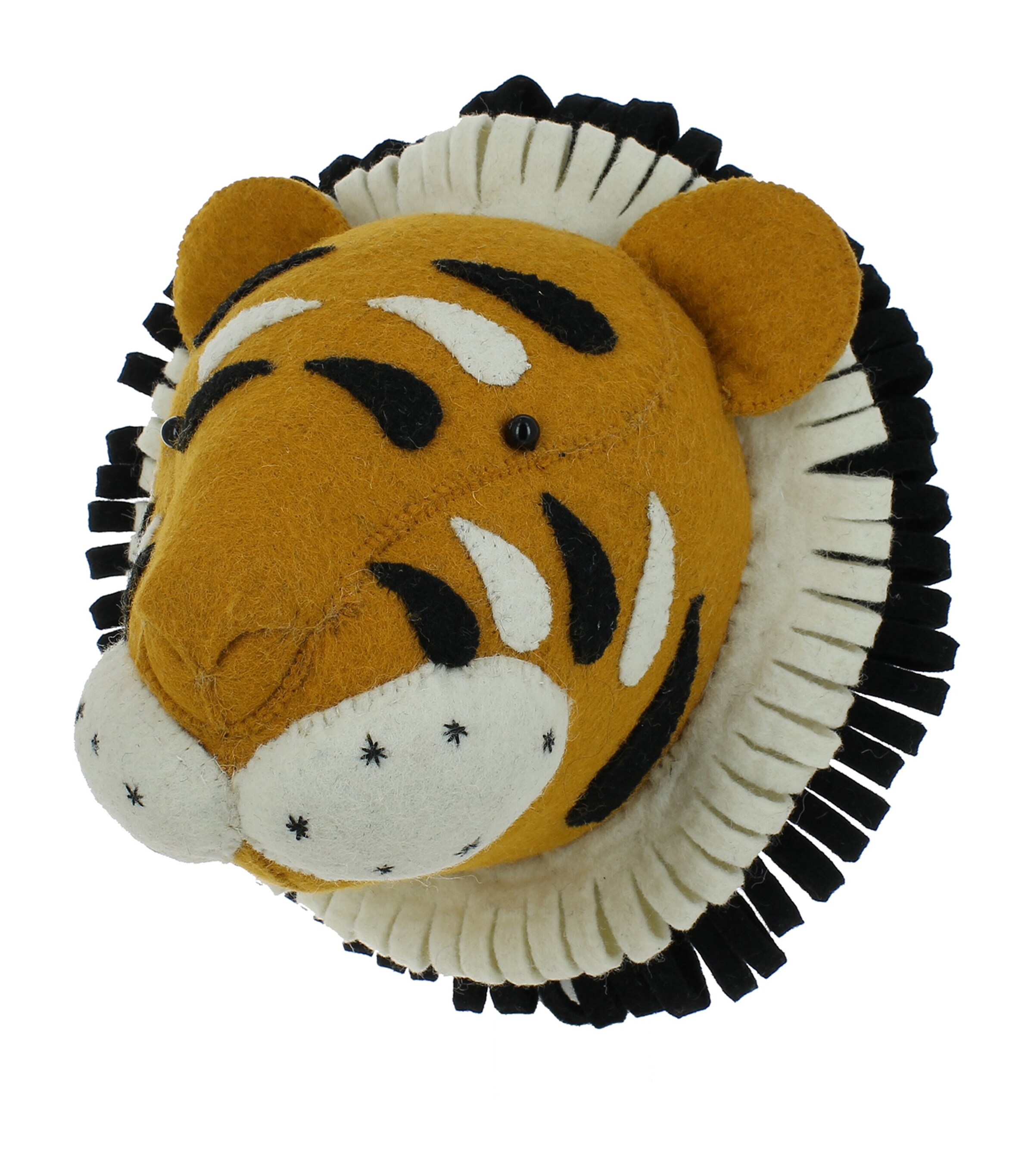 Organic Wool Tiger Head Decoration (30cm) GOLD/BLACK Image 2