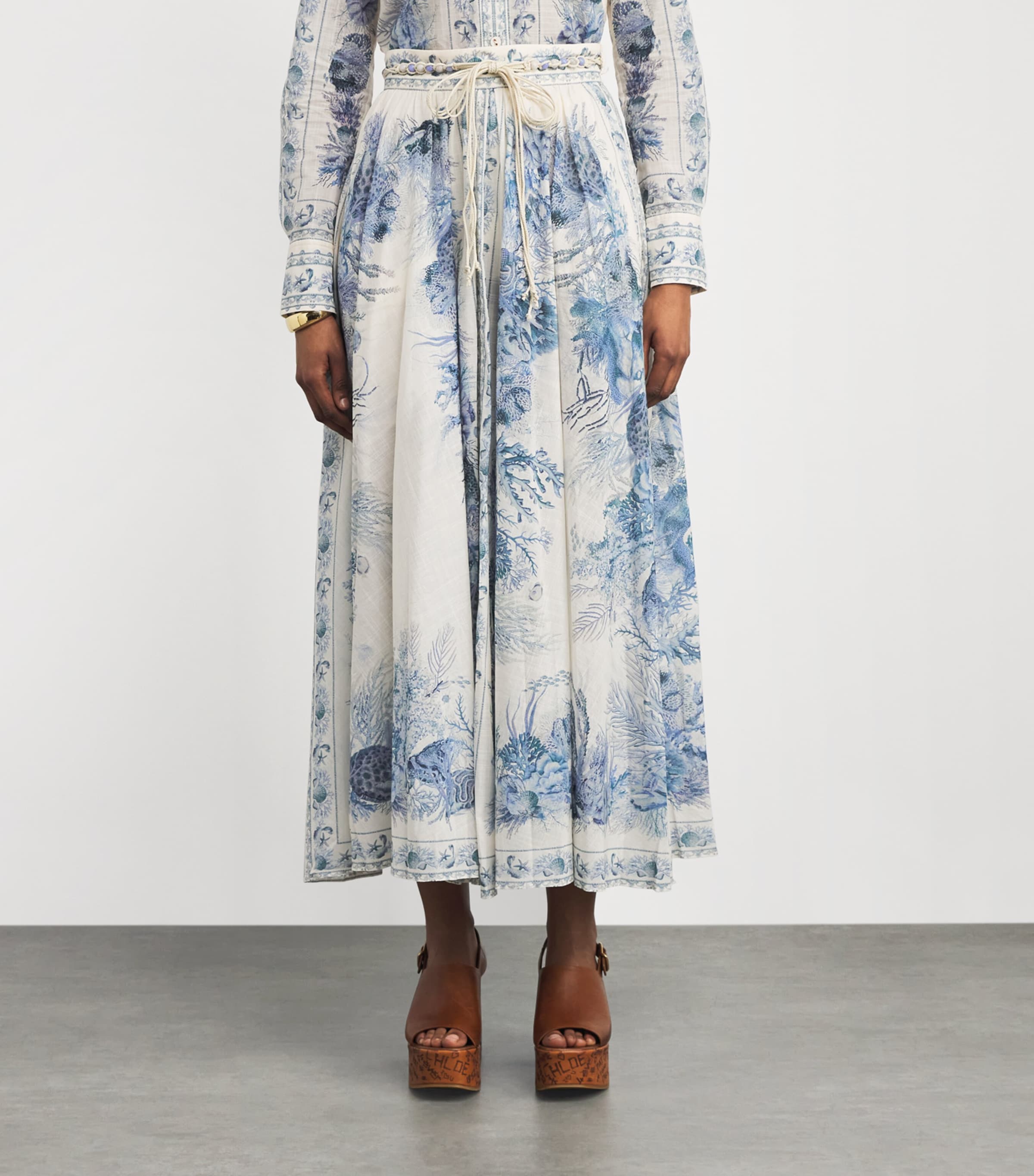 Cotton Wanderlust Midi Skirt BLUE TOILEBLTL Image 3