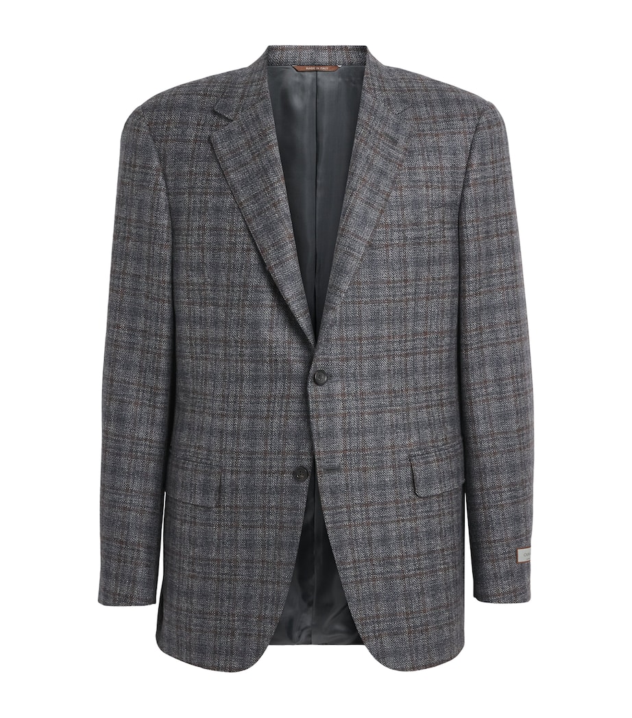 Canali Mens Wool Check Blazer Multi Image 1
