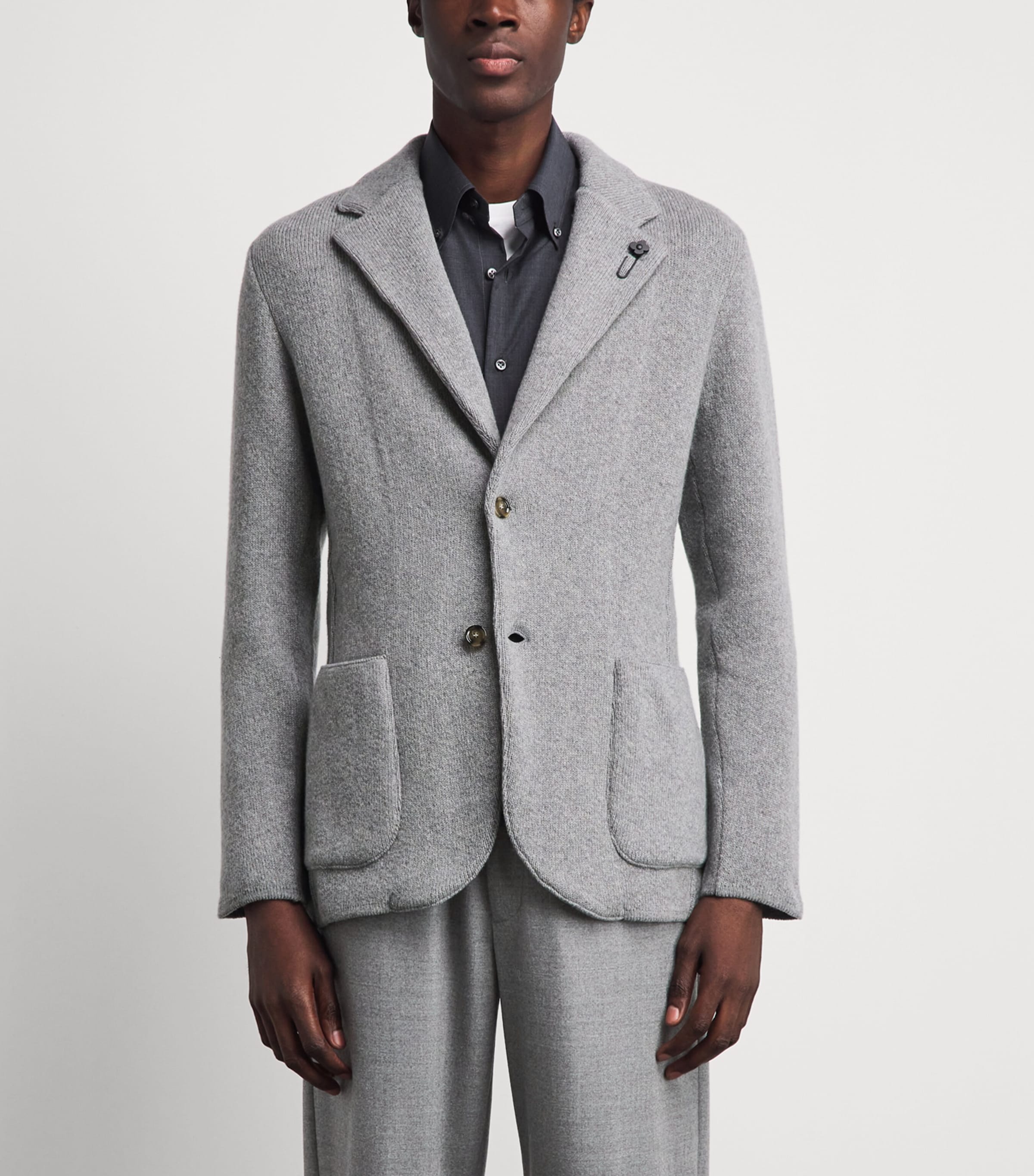 Lardini Mens Cashmere Blazer Grey Image 4