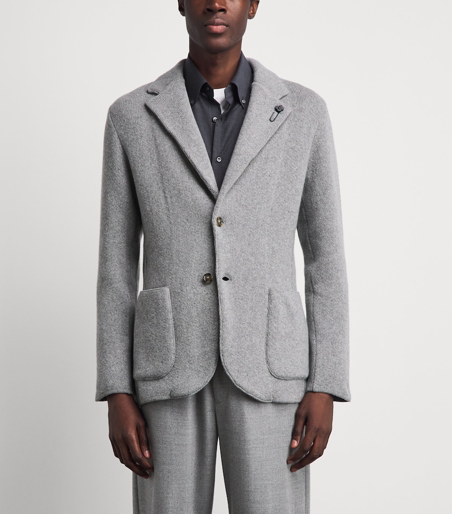 Lardini Mens Cashmere Blazer Grey Image 4