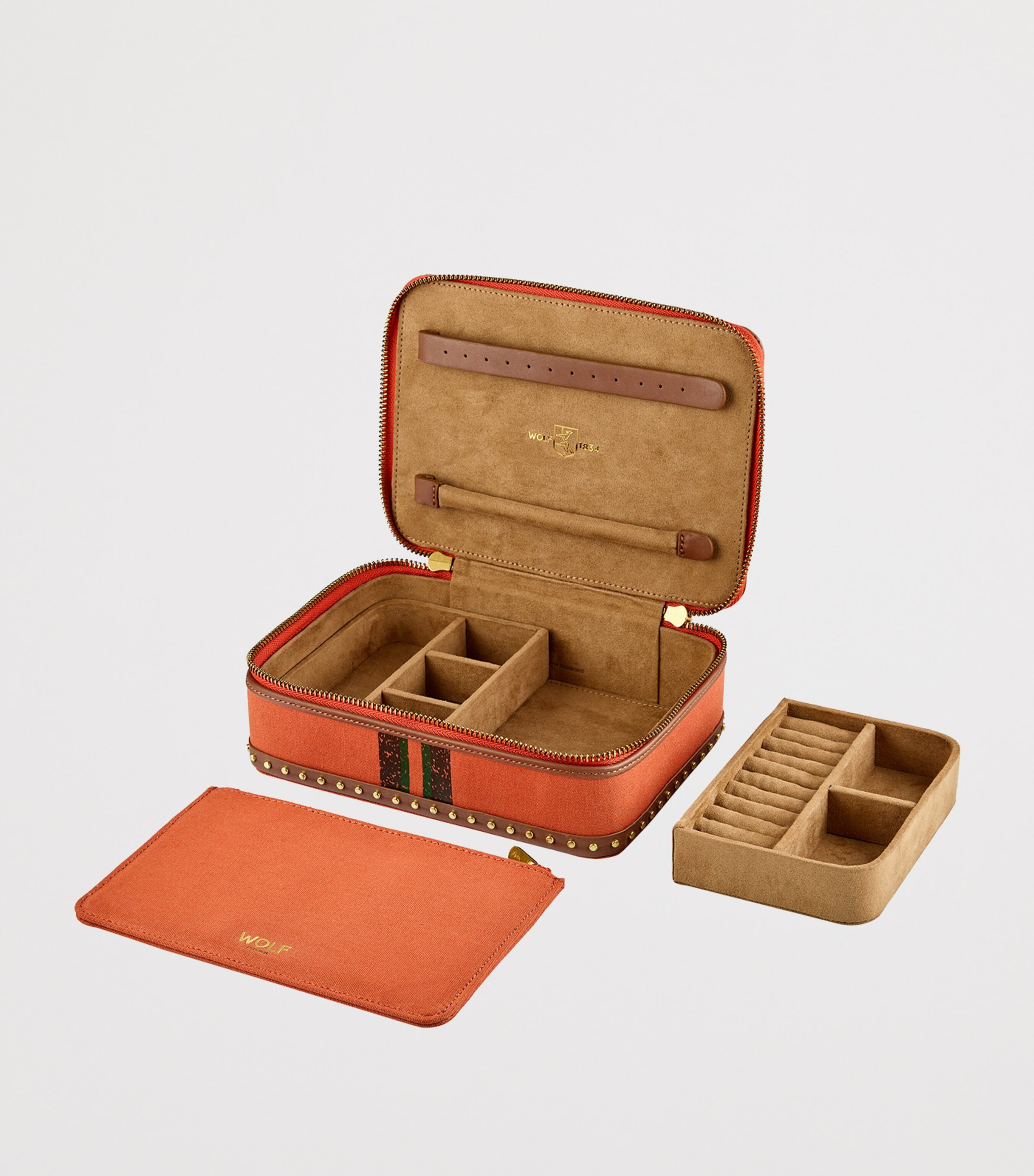 Ida Travel Zip Jewellery Case ORANGE Image 4