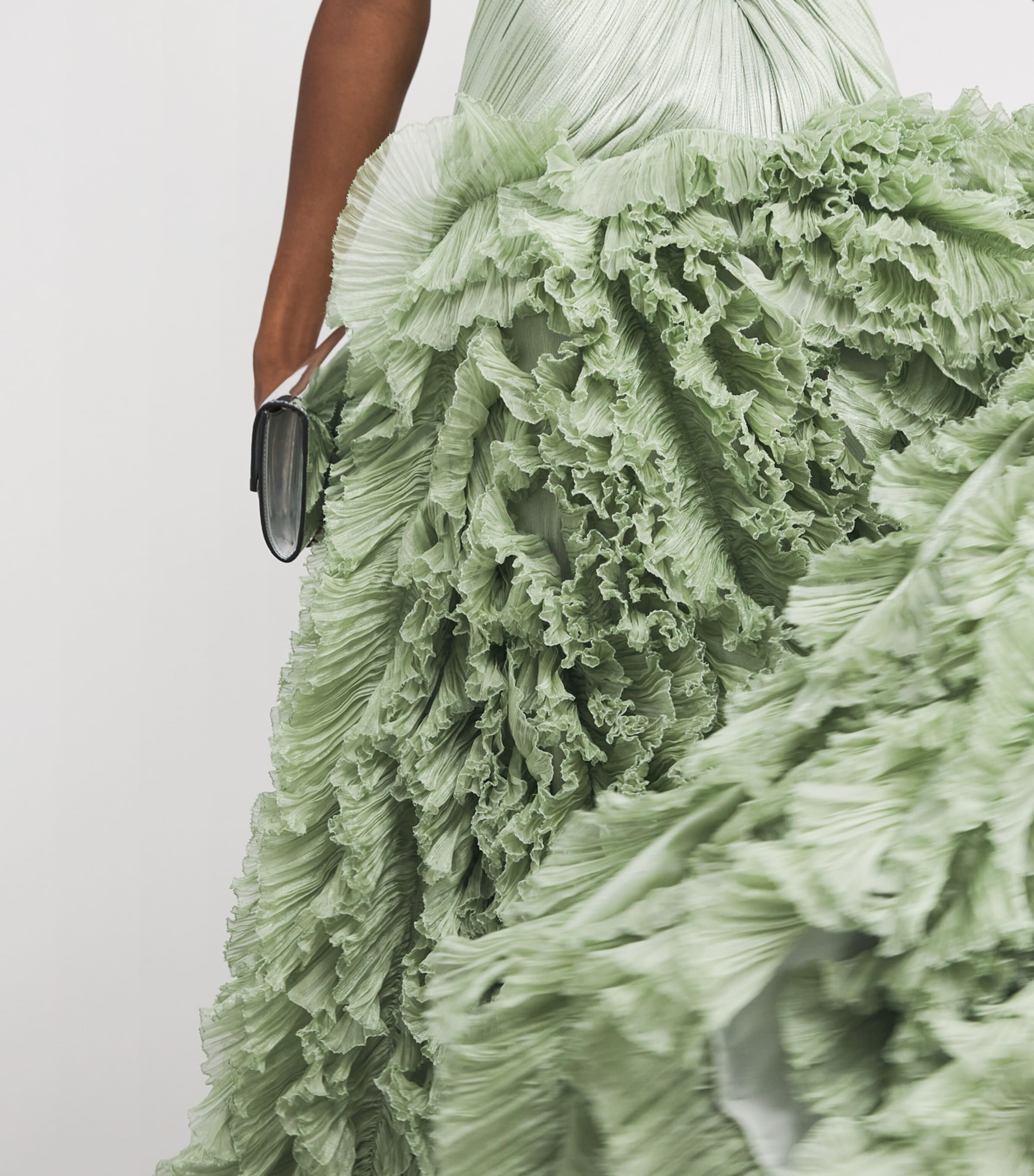 Silk Ruffle Margaret Gown AQUA Image 4