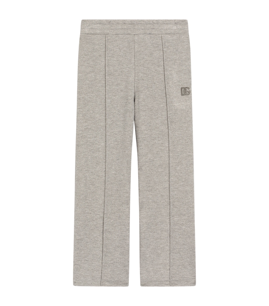 Dolce&Gabbana Kids Logo Wide-Leg Sweatpants (8-12+ Years) Silver Image 1