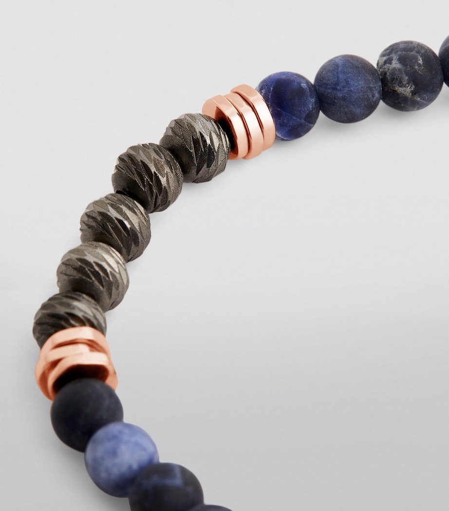 Sterling Silver and Sodalite Stonehenge Bracelet GOLD/ BLACK/ BLU Image 3