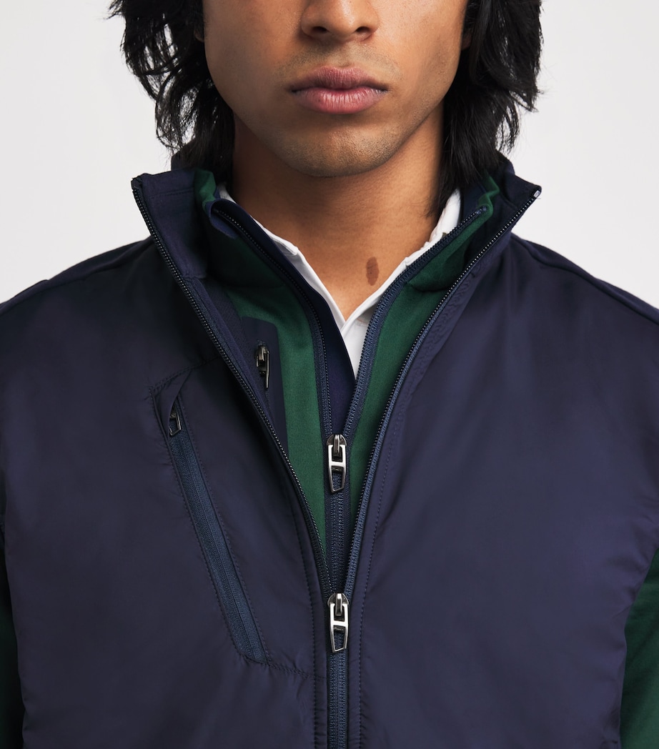 Cotton-Blend High-Neck Gilet NAVY Image 6