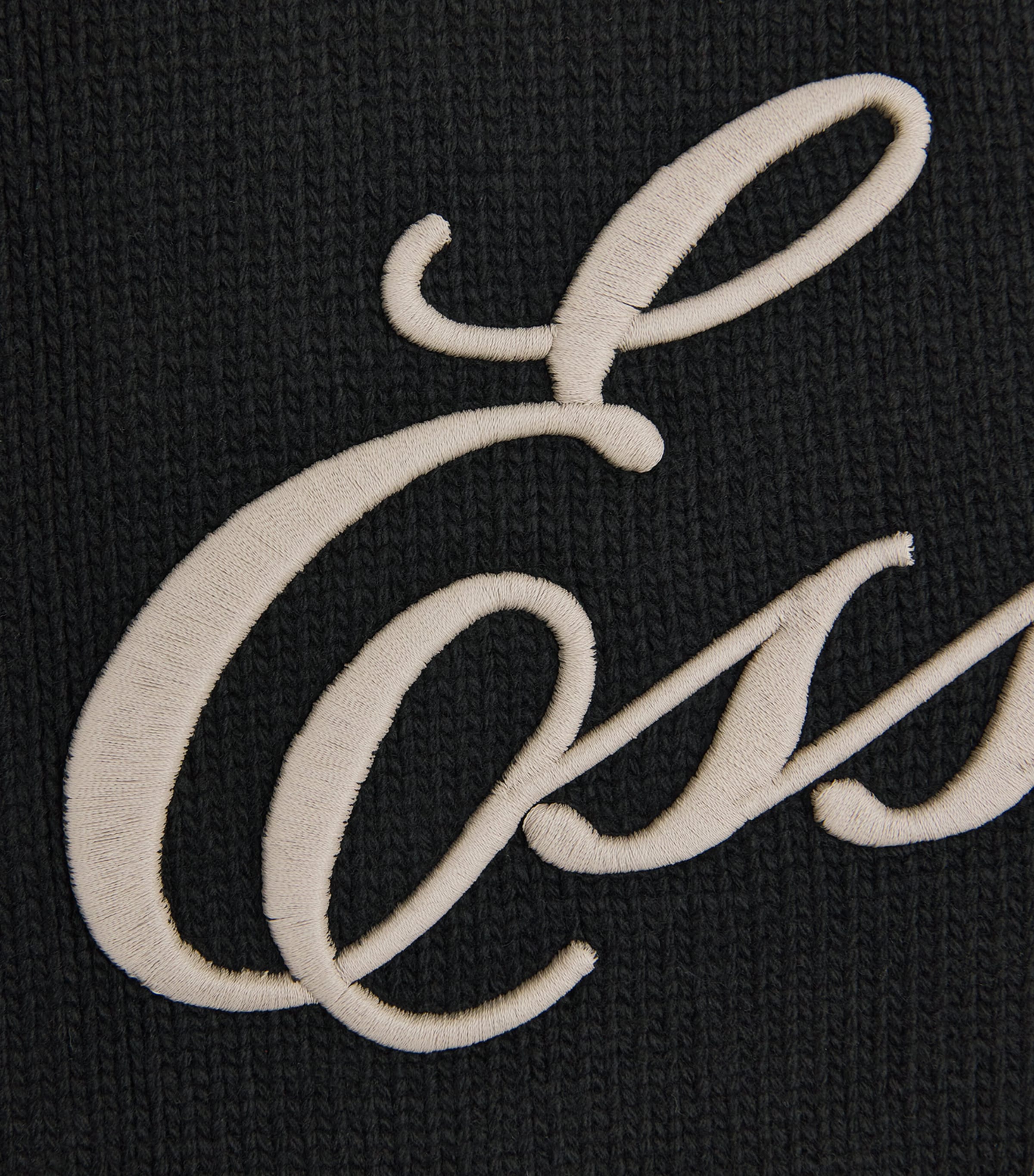 Waffle-Knit Script Sweater VINTAGE BLACK Image 5