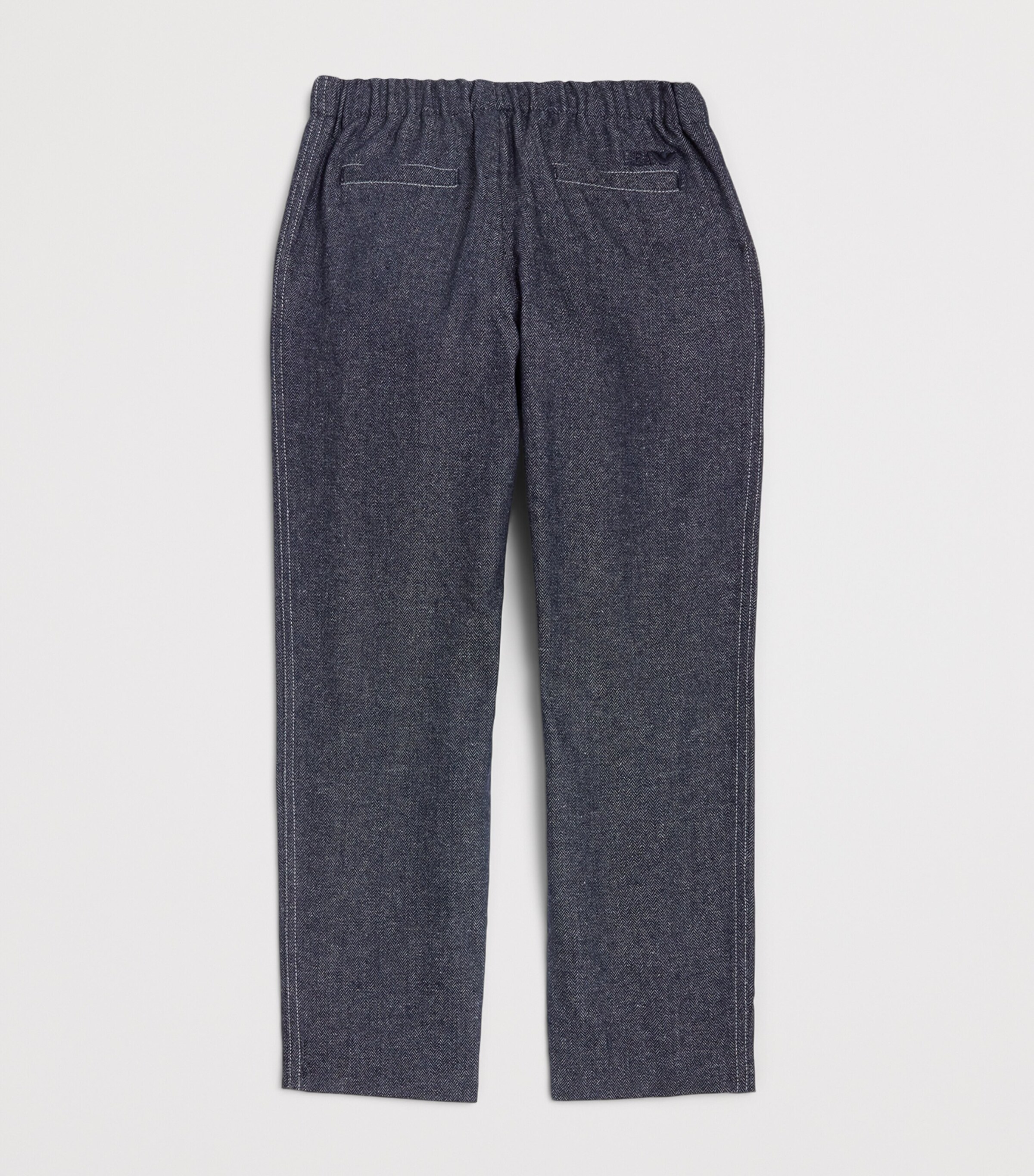 Emporio Armani Kids Herringbone Drawstring Trousers (4-16 Years) Fant.blue Image 2