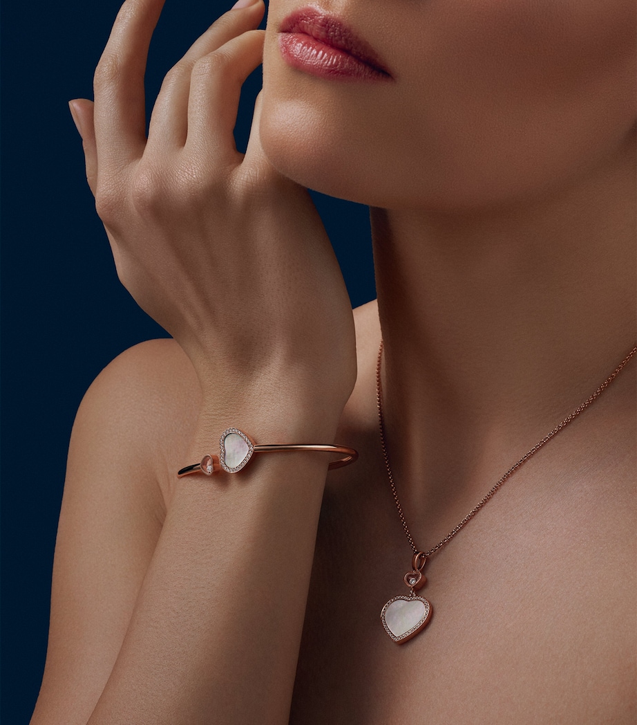 Chopard Rose Gold and Diamond Happy Hearts Pendant Rose Gold Image 4