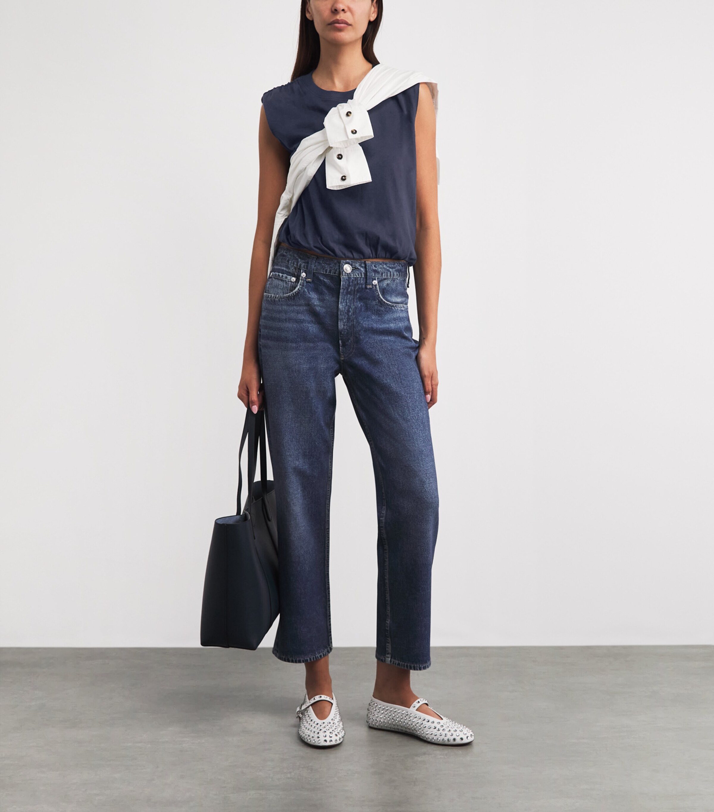 Rag & Bone Womens Mica Bubble Crop Top Sal Image 2
