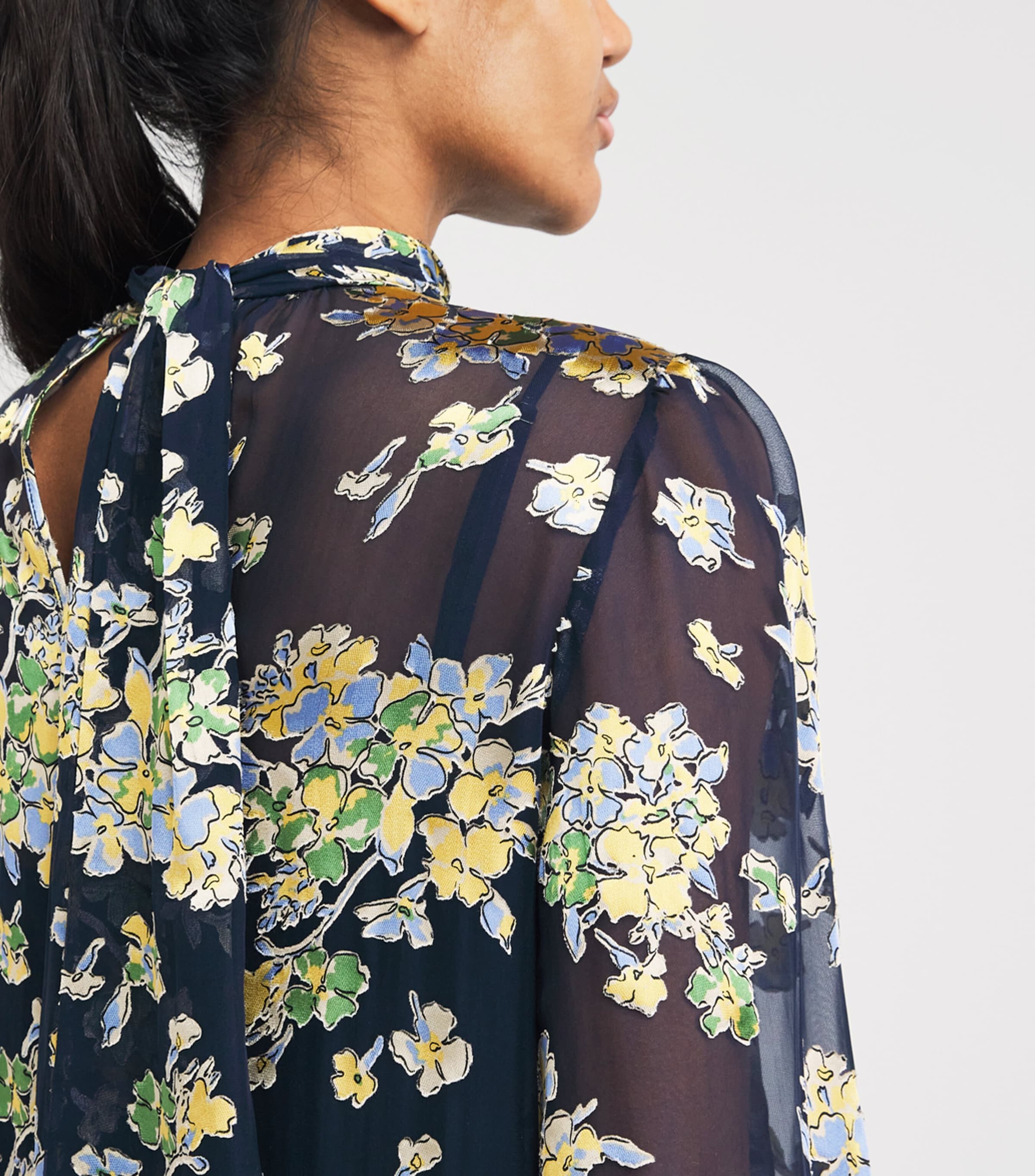 Anaya Mini Dress BOUQUET DEVORE NAVY Image 4