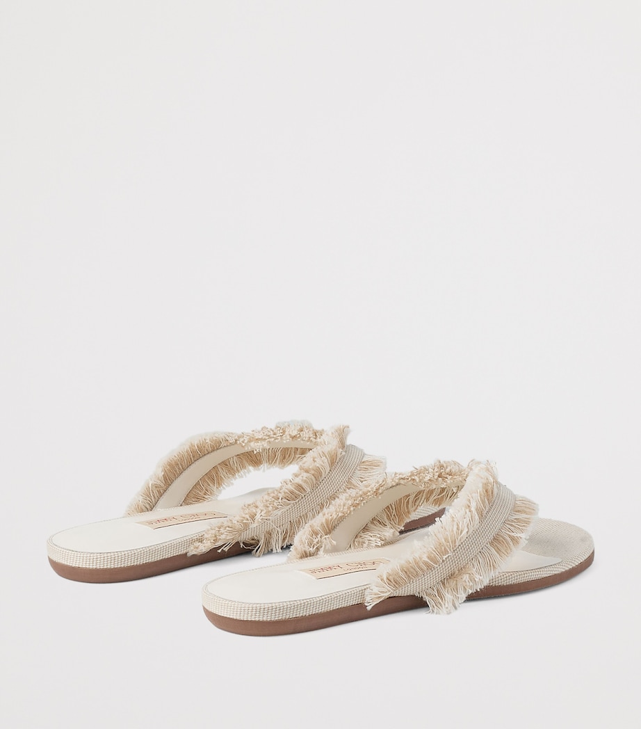 Bay Flat Canvas Flip Flops ALMOND MIX Image 3