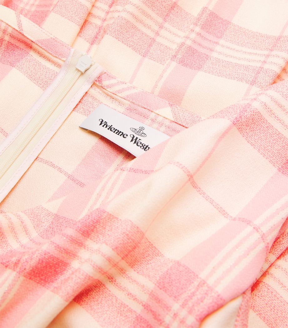 Vivienne Westwood Womens Wool-Blend Tartan Sunday Mini Dress Ivory/pink Image 6