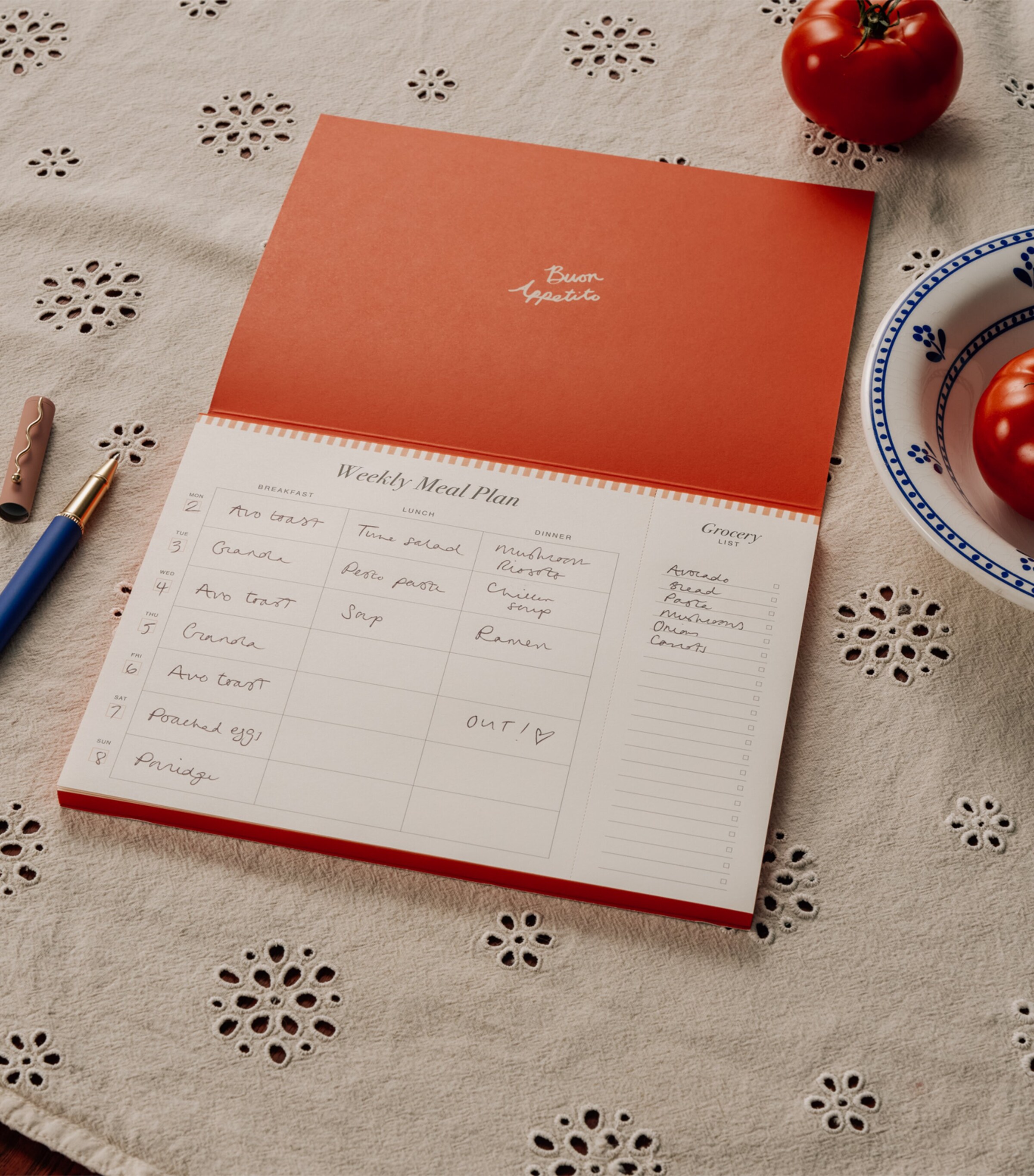 Papier La Dolce Vita Meal Planner Red Image 4
