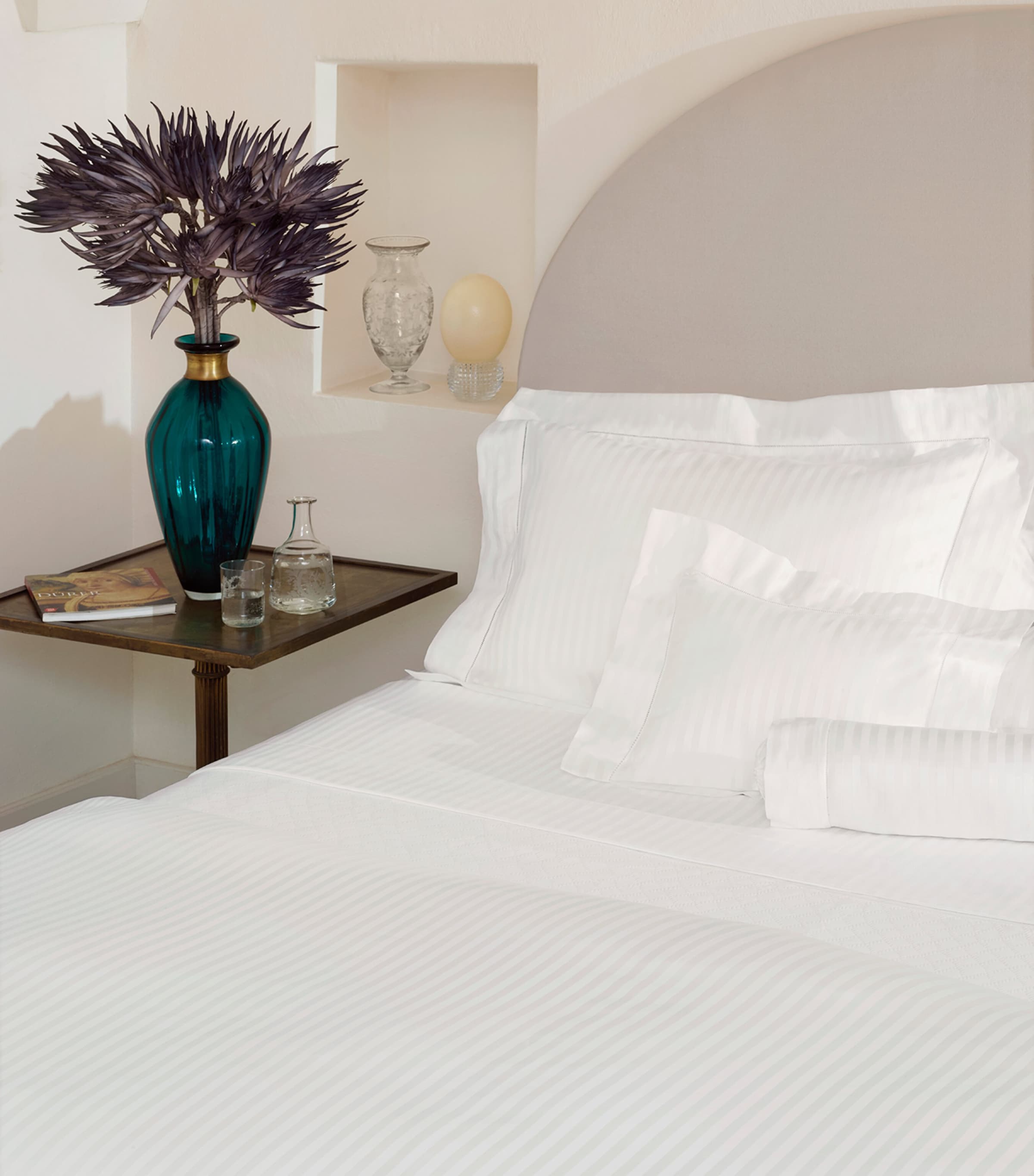 Raso Rigato Super King Duvet Cover (260cm x 220cm) WHITE Image 4