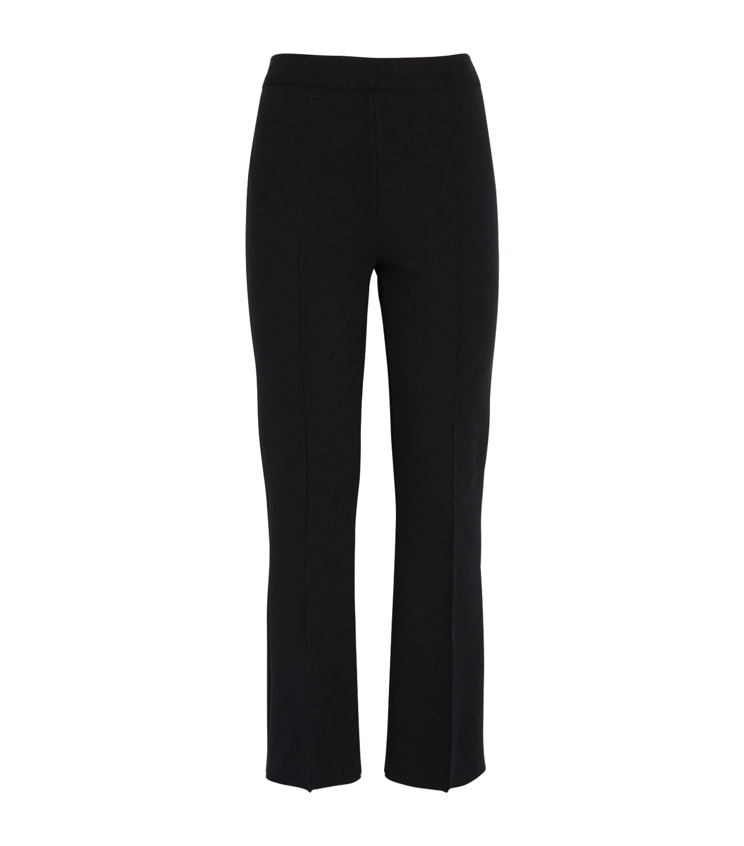 Shop High Sport Cropped Kick Flared Trousers In Black