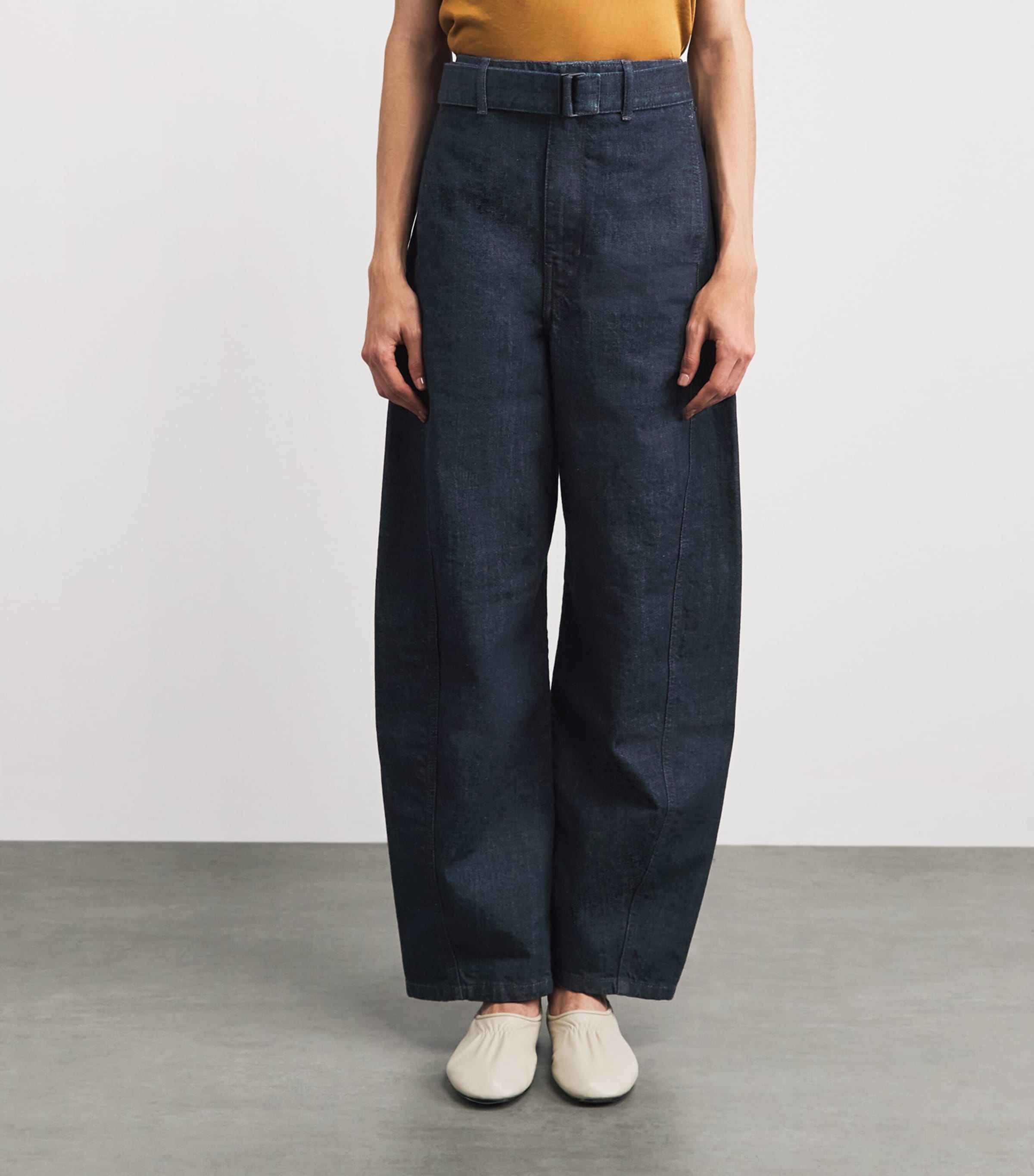 Lemaire Womens Twisted Belted Jeans Denim Indigo Image 4