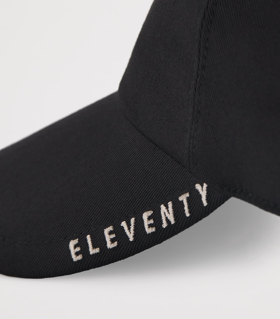 Eleventy Embroidered Logo Baseball Cap Nero Image 4